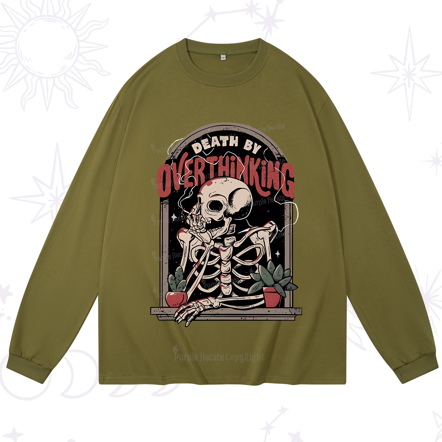 Purplehecate Death By Overthinking Long Sleeve T-Shirt