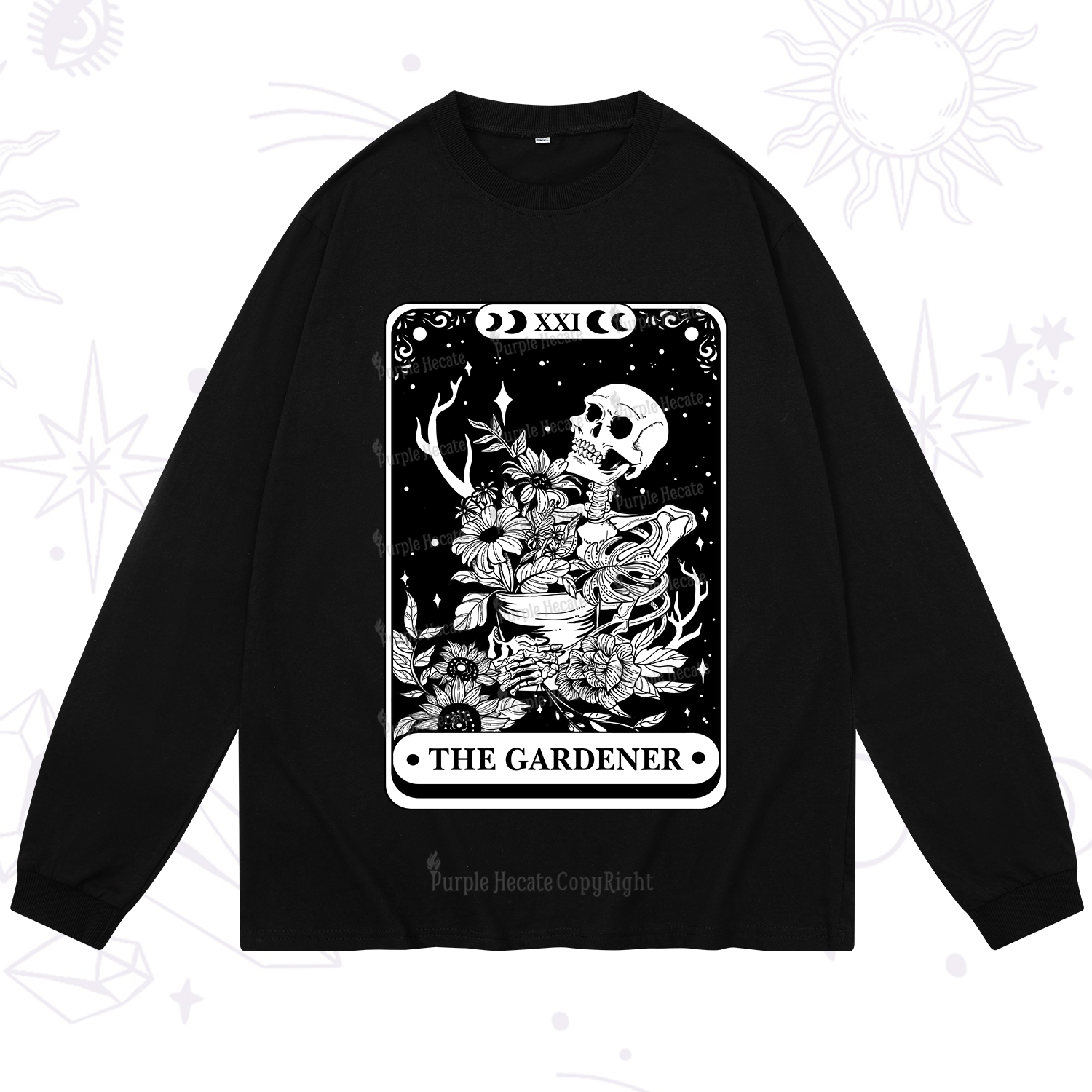 Purplehecate The Gardener Tarot Card Long Sleeve T-Shirt