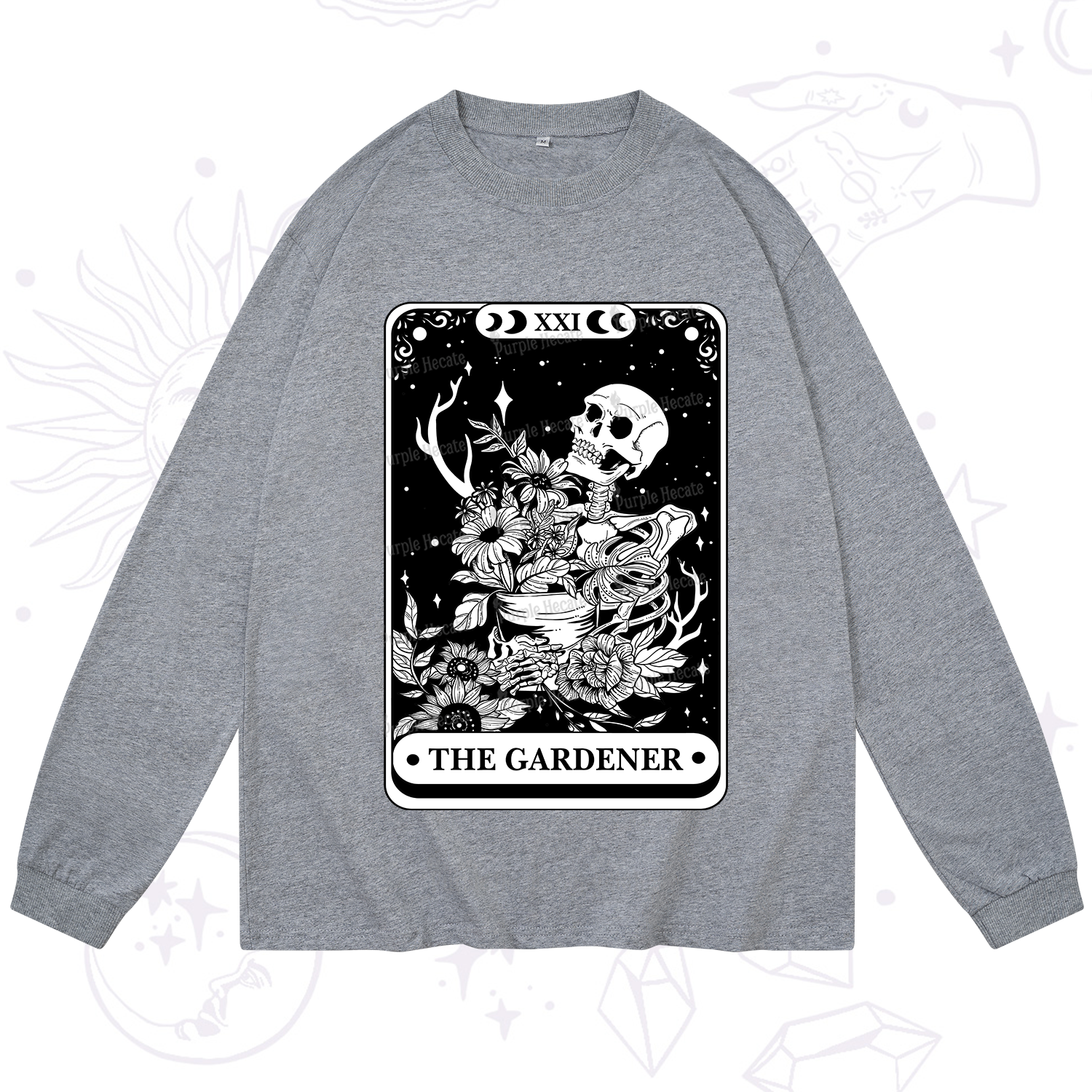 Purplehecate The Gardener Tarot Card Long Sleeve T-Shirt
