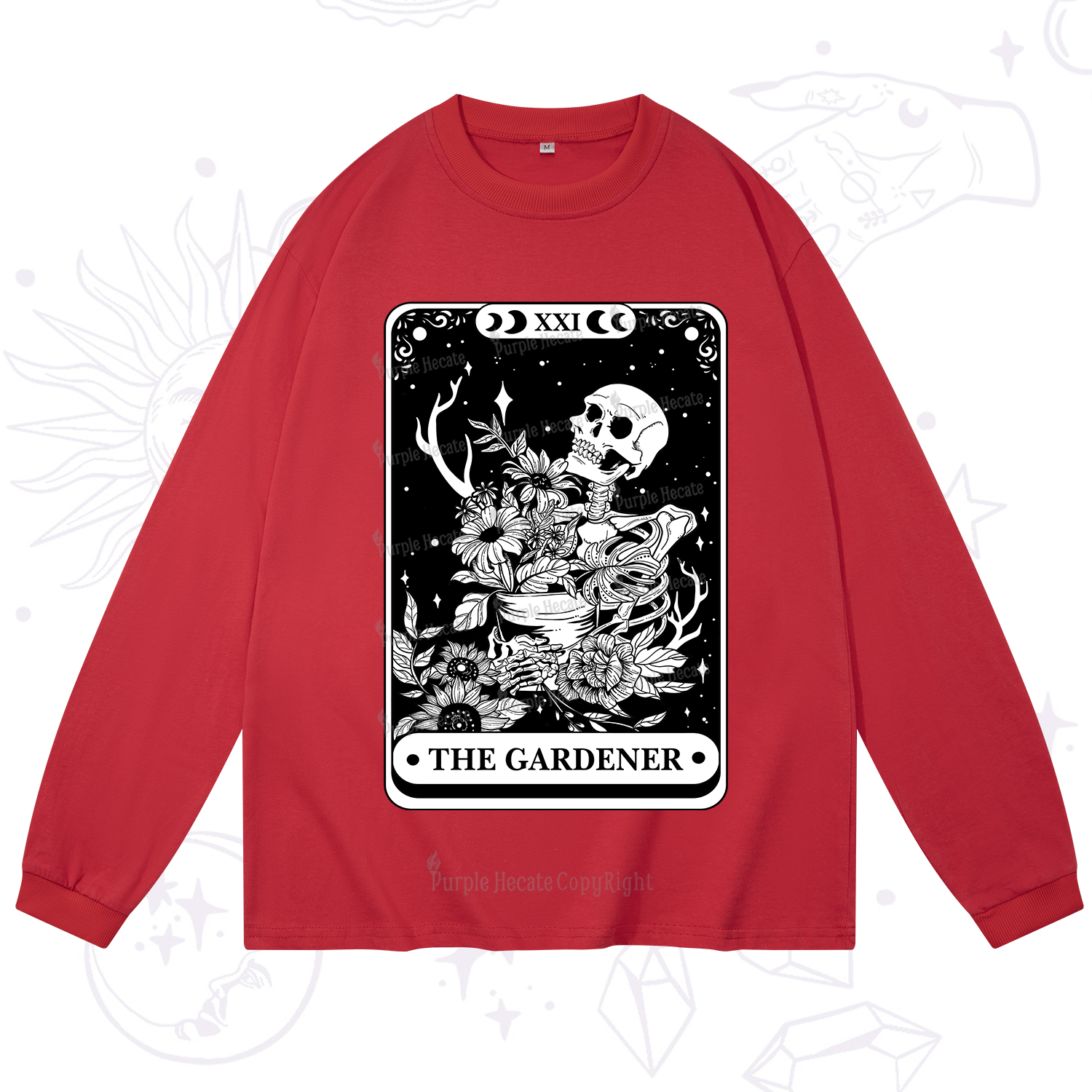 Purplehecate The Gardener Tarot Card Long Sleeve T-Shirt