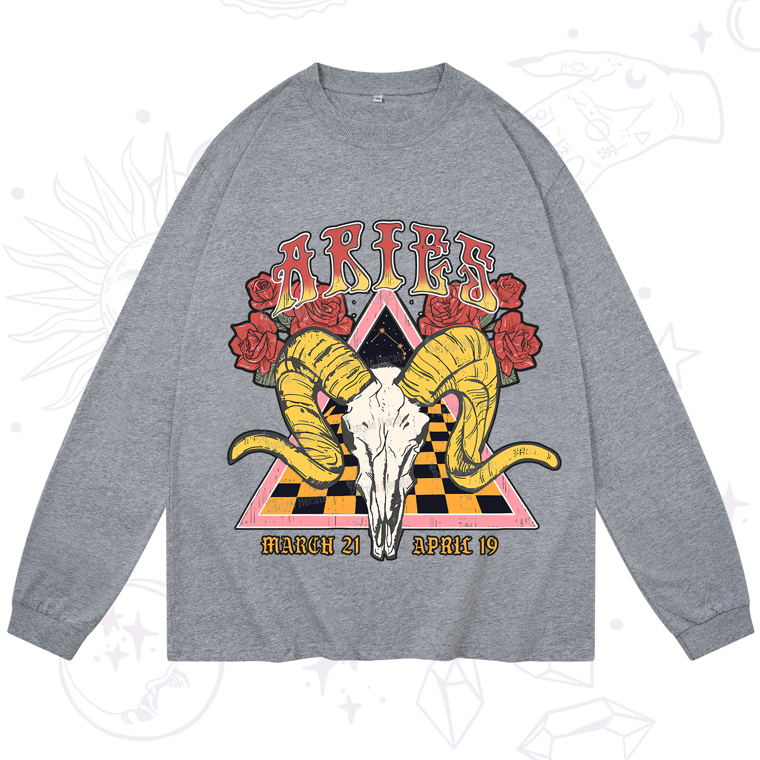 Purplehecate Aries Crew Zodiac Long Sleeve T-Shirt