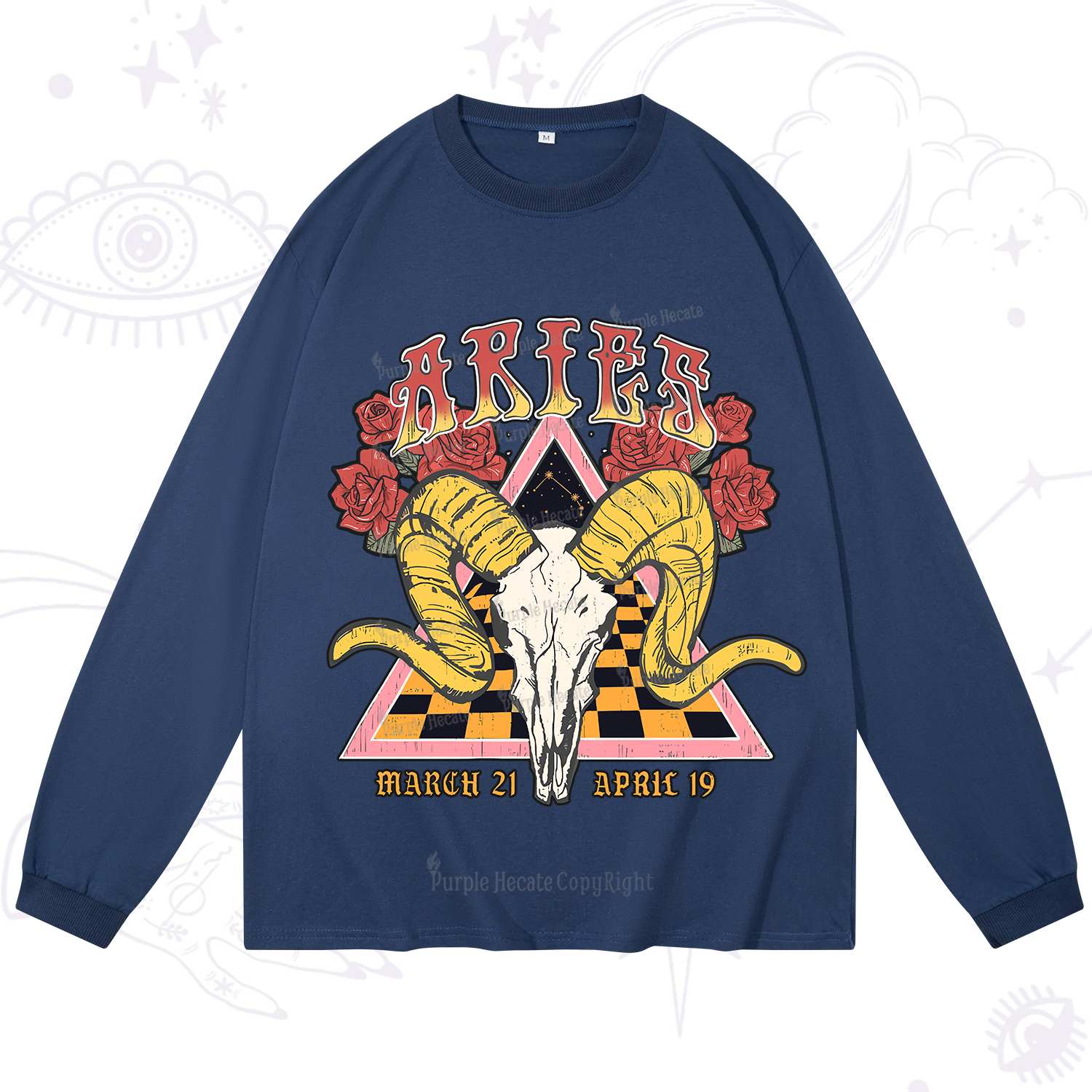 Purplehecate Aries Crew Zodiac Long Sleeve T-Shirt