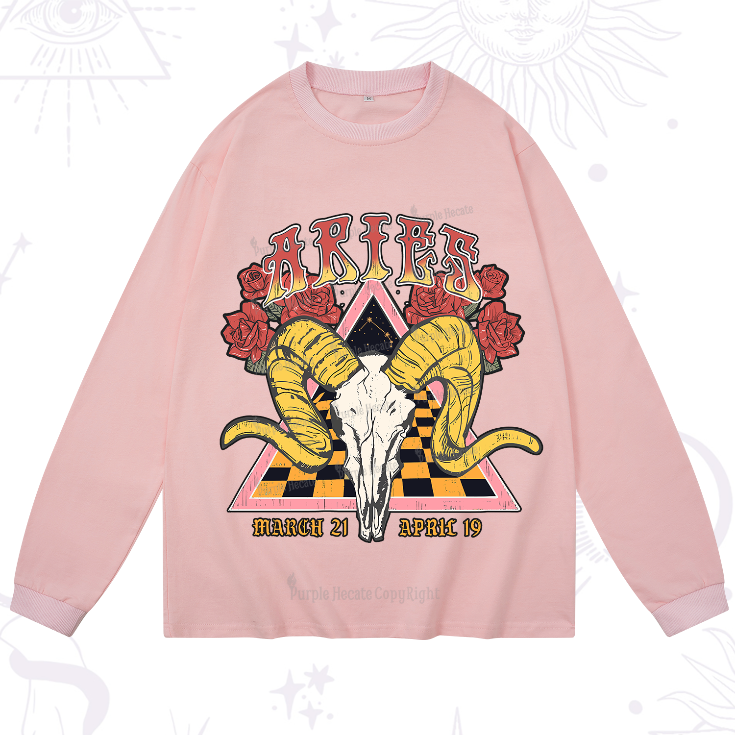 Purplehecate Aries Crew Zodiac Long Sleeve T-Shirt