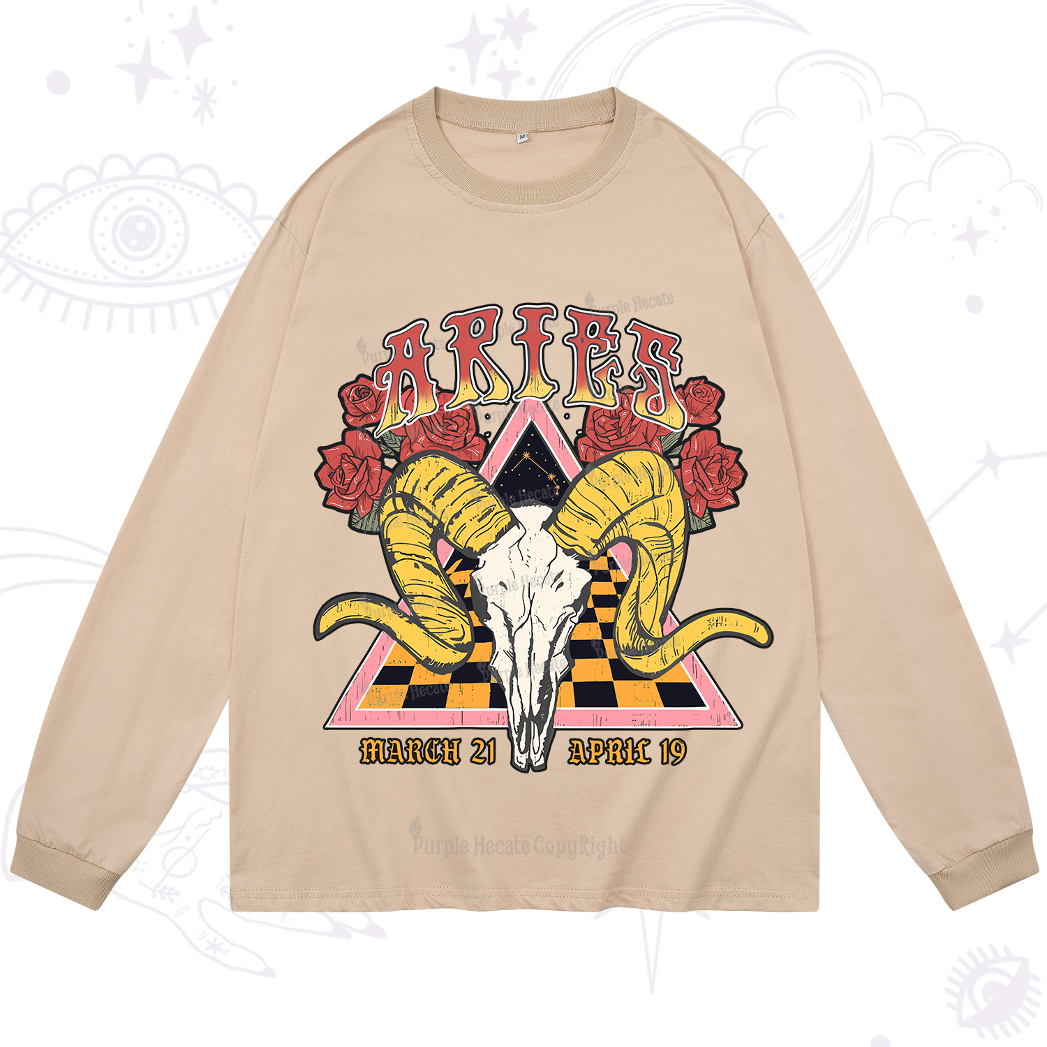 Purplehecate Aries Crew Zodiac Long Sleeve T-Shirt