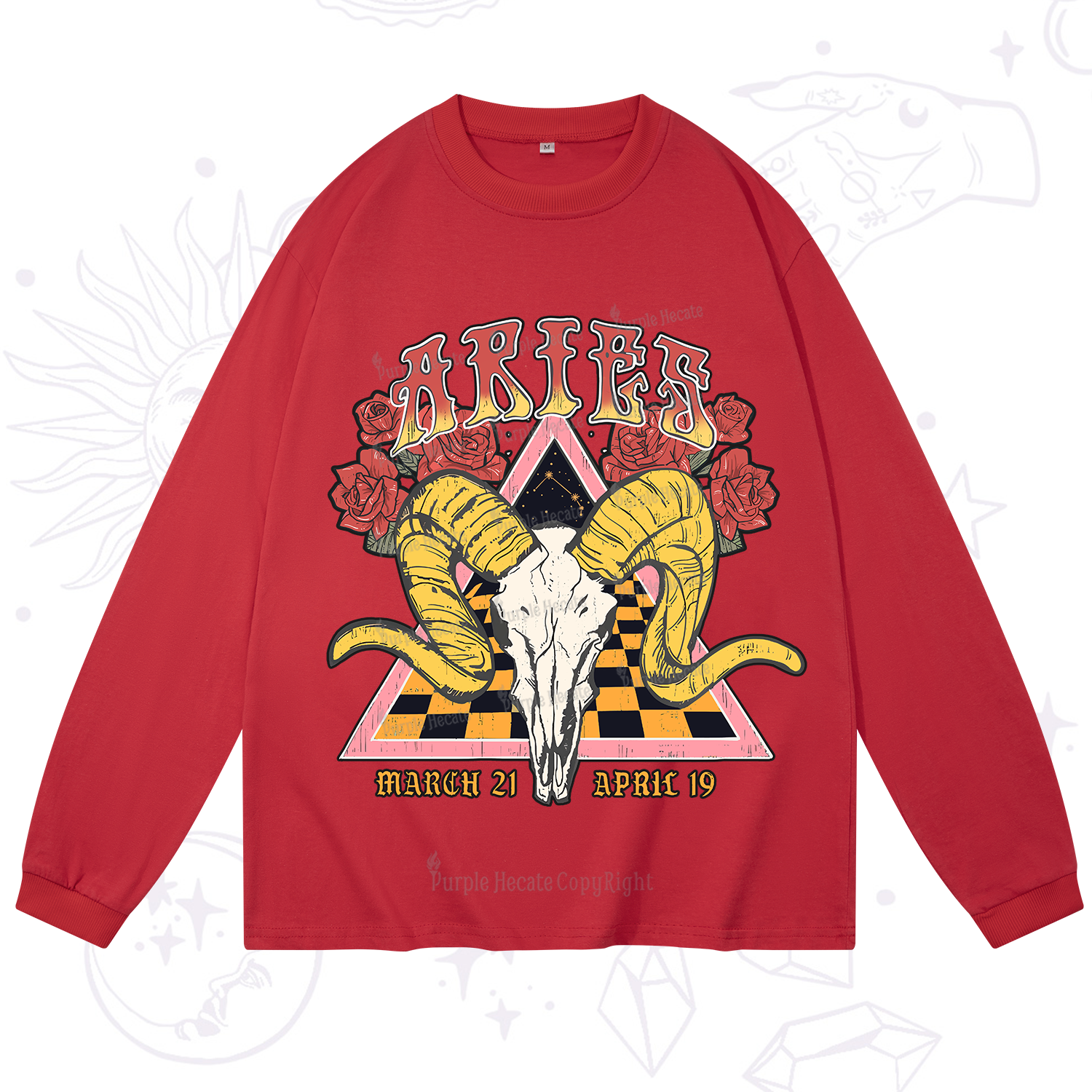 Purplehecate Aries Crew Zodiac Long Sleeve T-Shirt