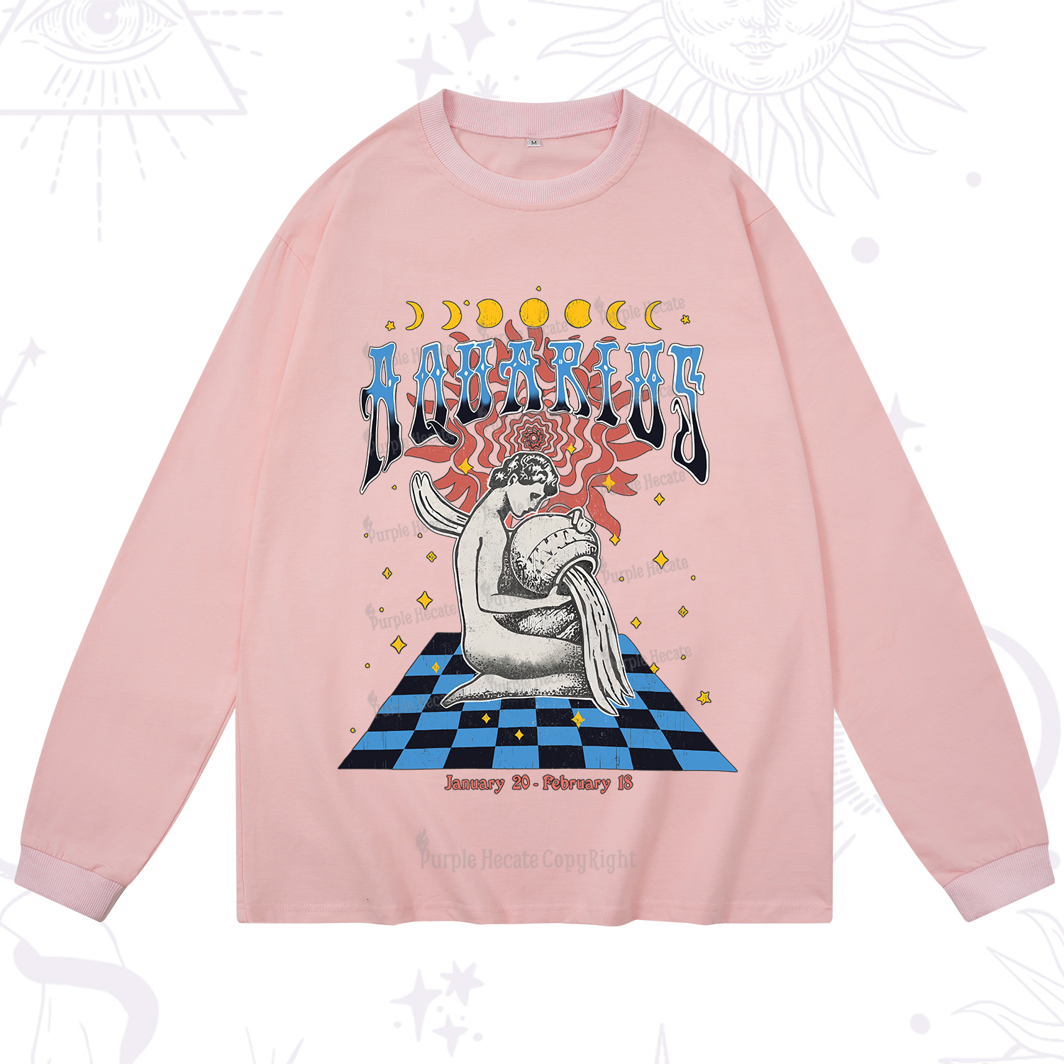 Purplehecate Aquarius Crew Zodiac Long Sleeve T-Shirt