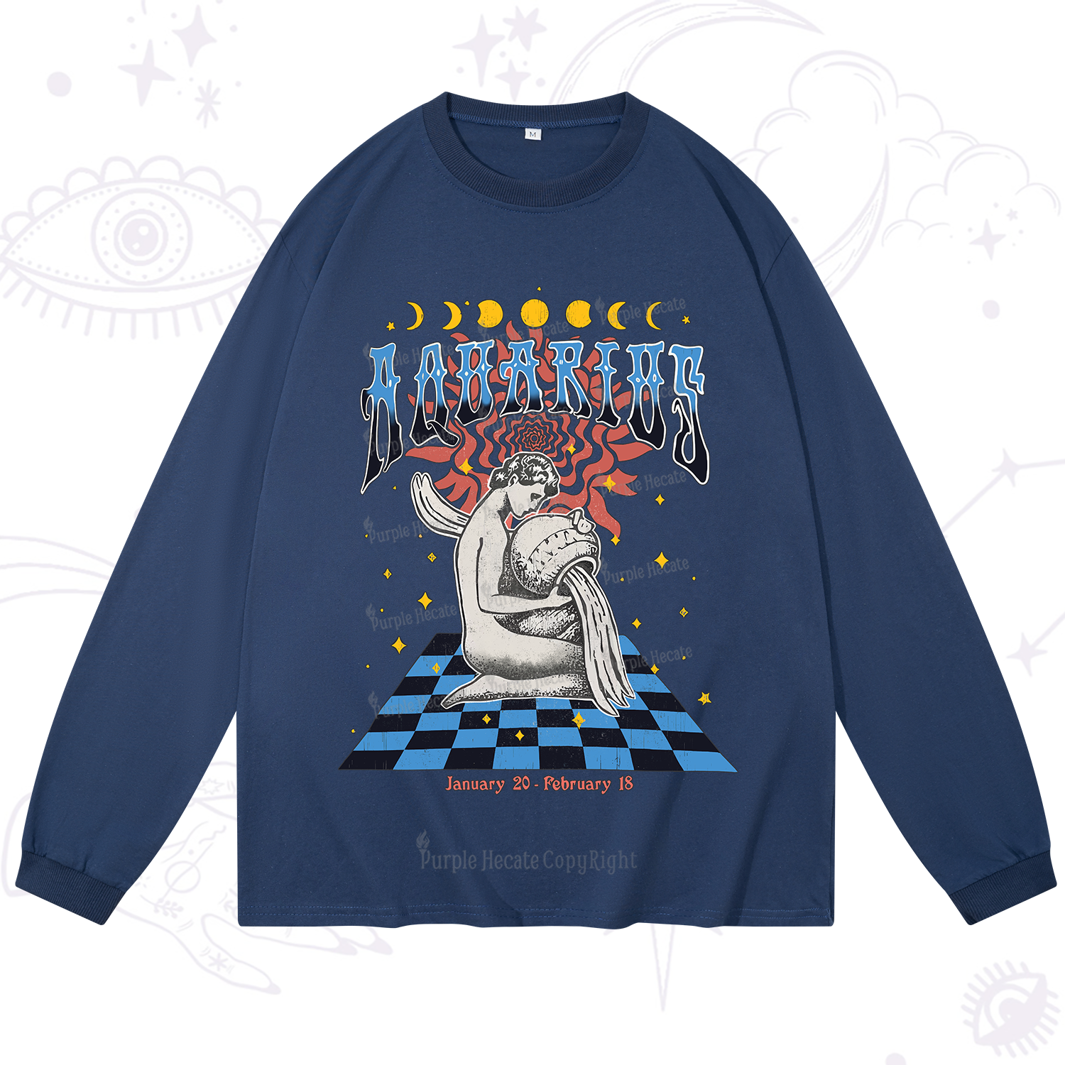 Purplehecate Aquarius Crew Zodiac Long Sleeve T-Shirt