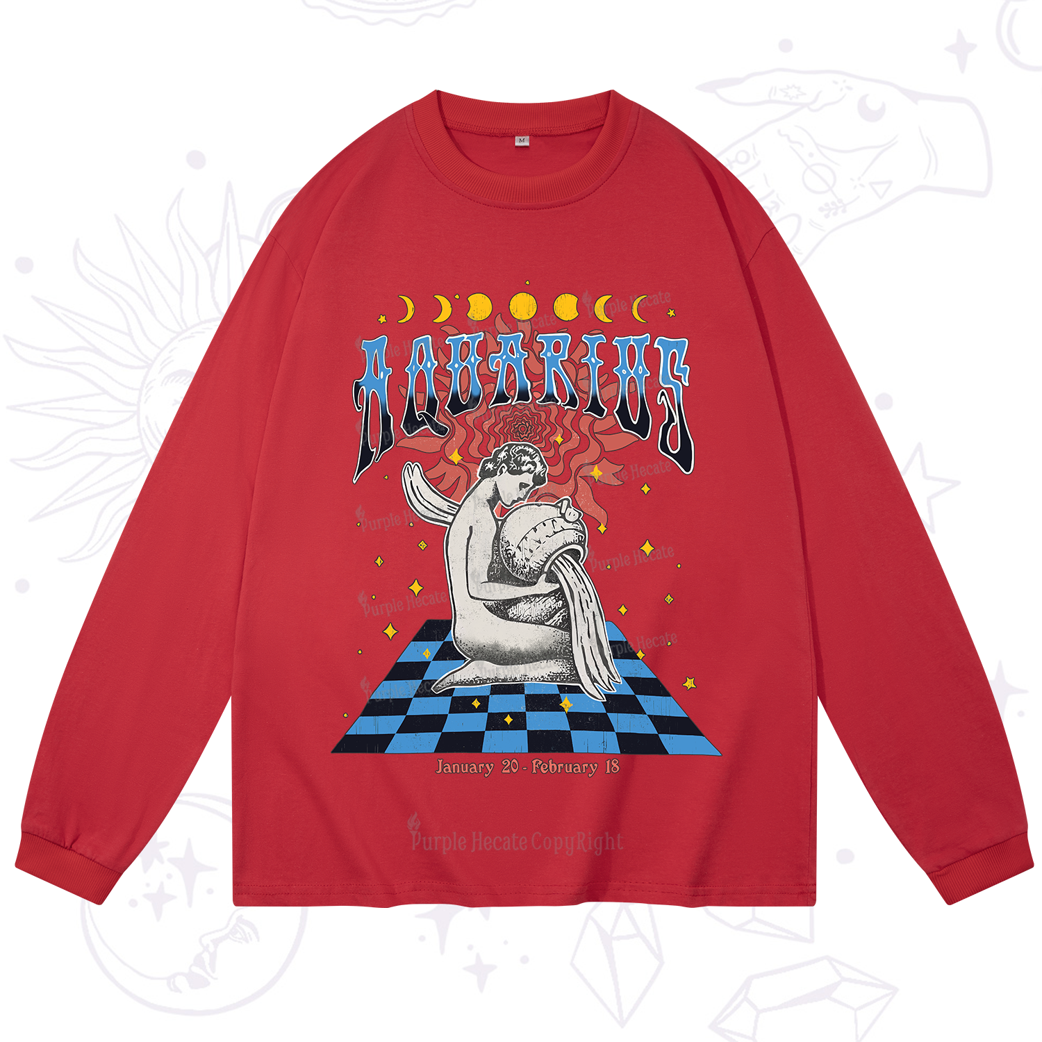 Purplehecate Aquarius Crew Zodiac Long Sleeve T-Shirt