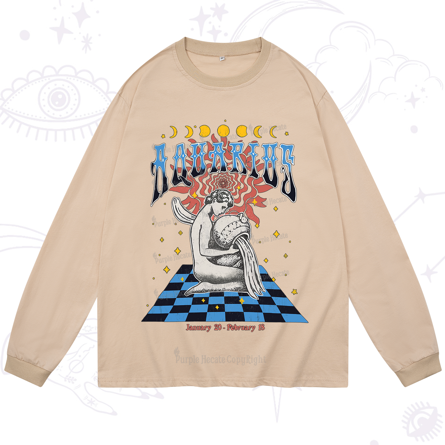 Purplehecate Aquarius Crew Zodiac Long Sleeve T-Shirt