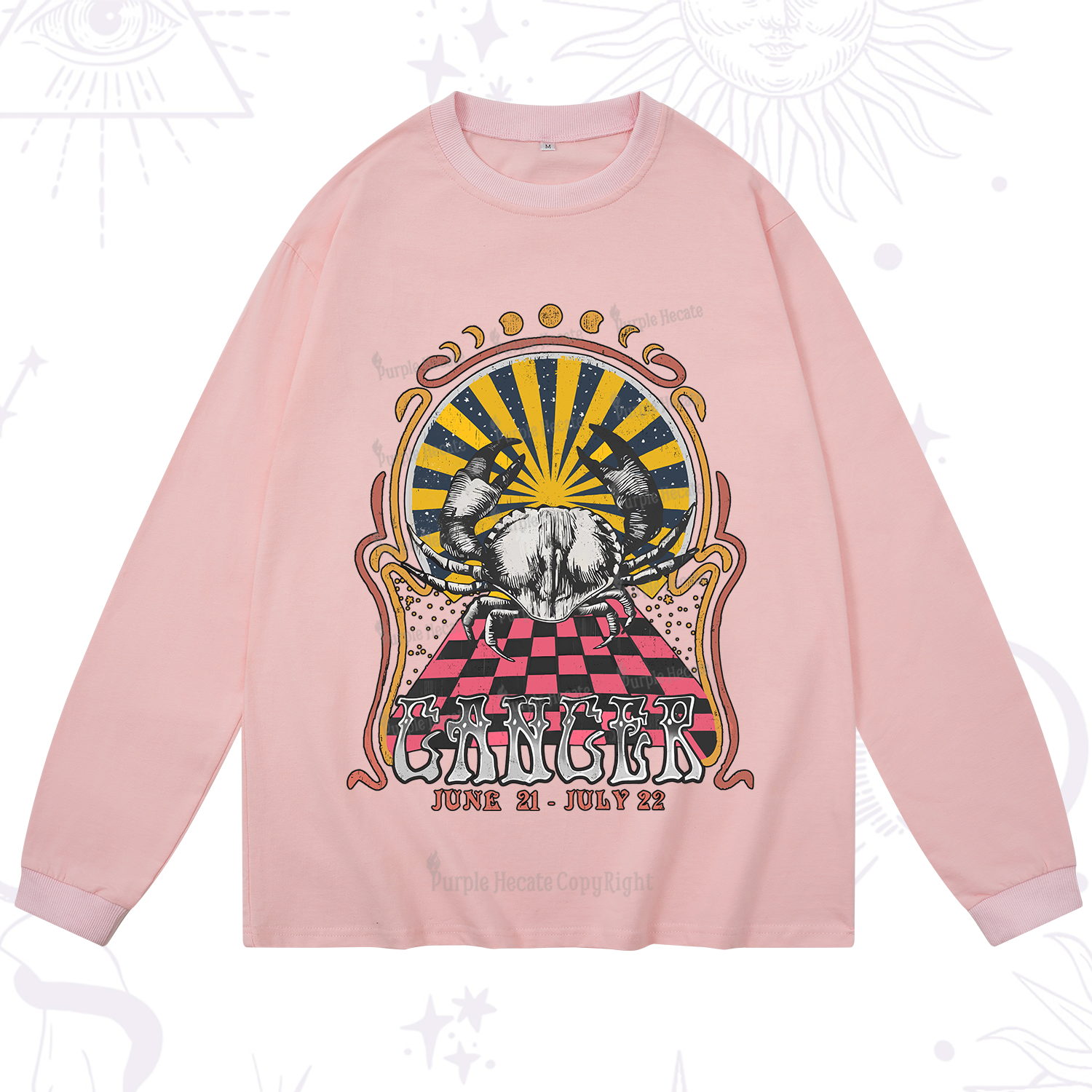 Purplehecate Cancer Crew Zodiac Long Sleeve T-Shirt