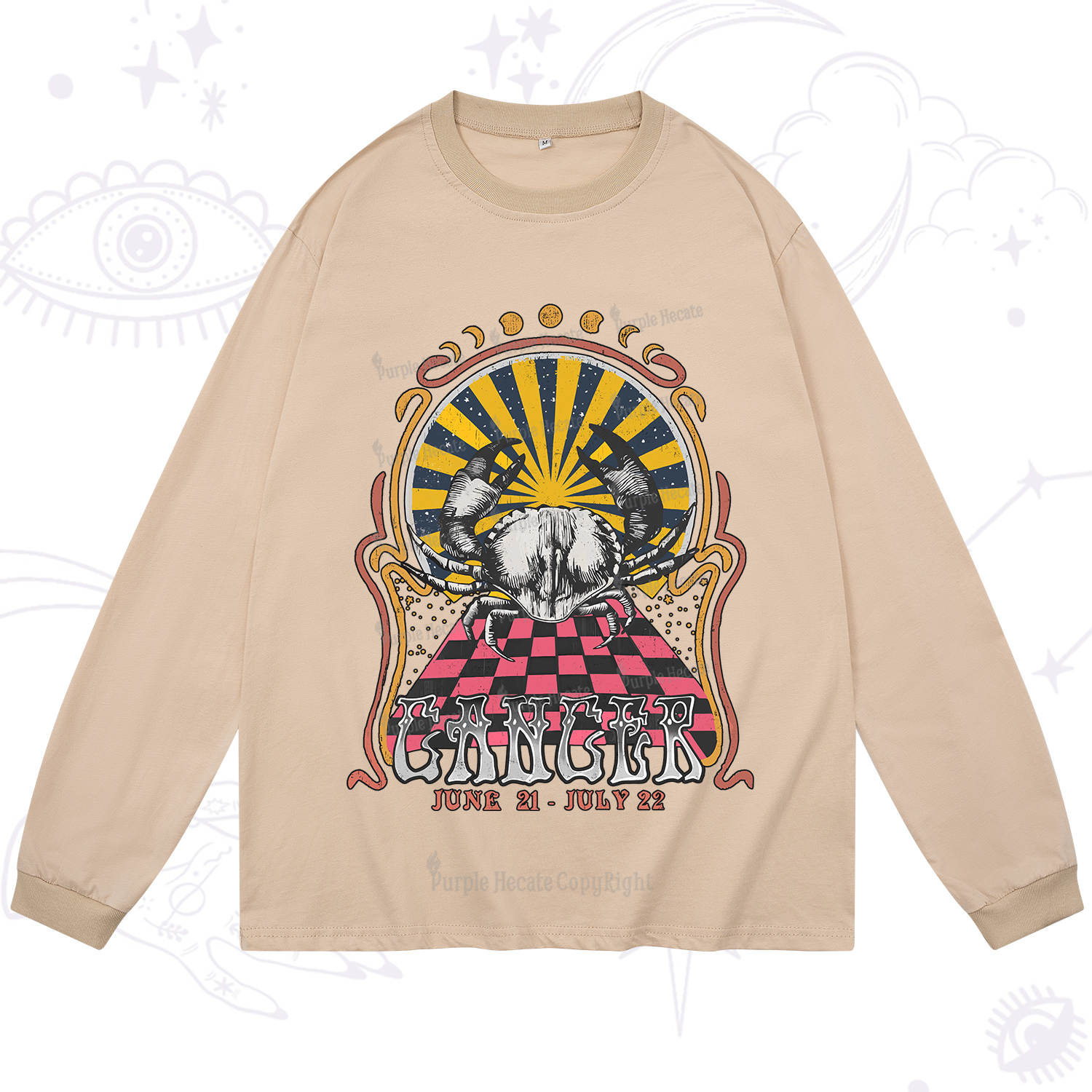 Purplehecate Cancer Crew Zodiac Long Sleeve T-Shirt