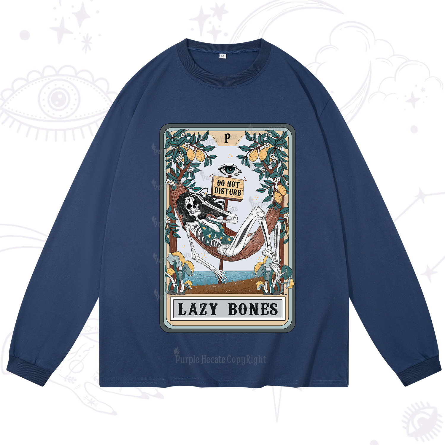 Purplehecate The Lazy Bones Tarot Long Sleeve T-Shirt