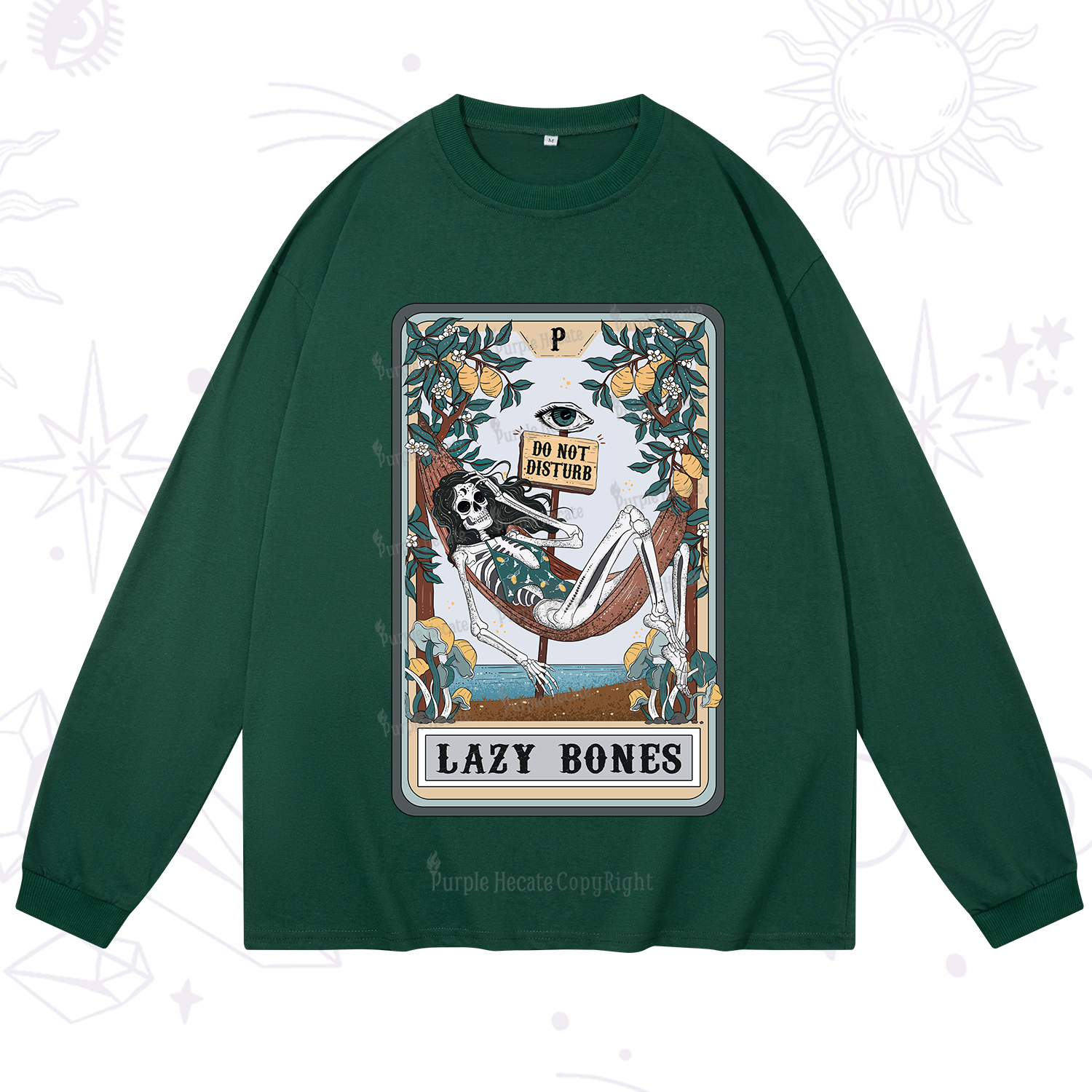 Purplehecate The Lazy Bones Tarot Long Sleeve T-Shirt
