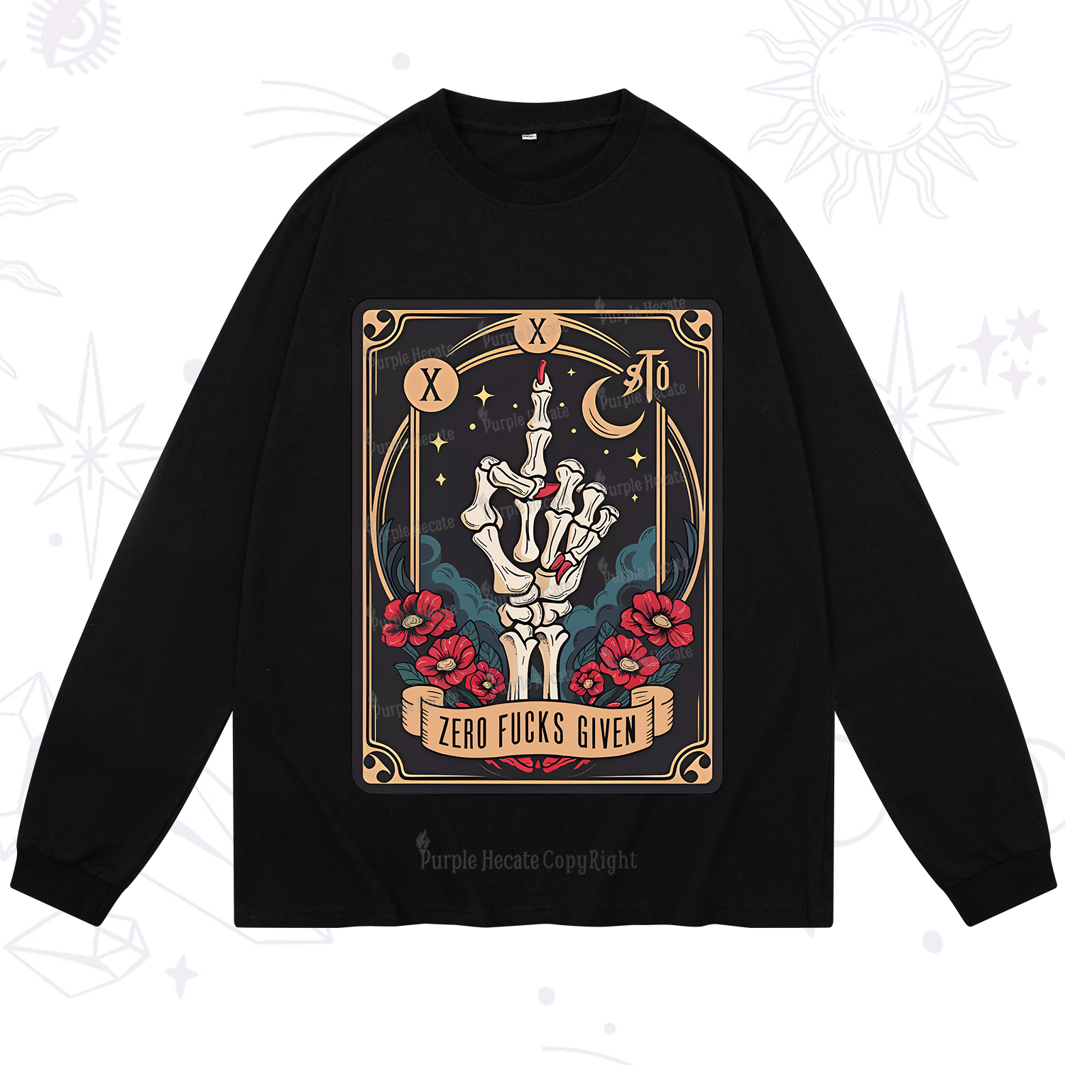 Purplehecate The Zero Fucks Given Long Sleeve T-Shirt