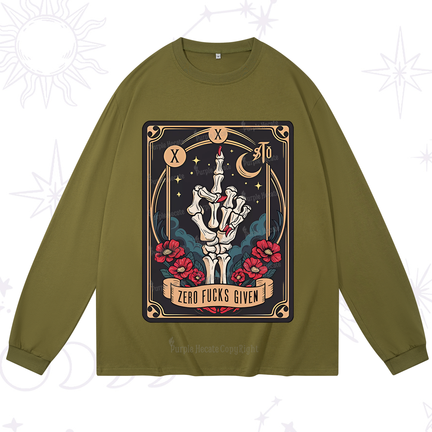 Purplehecate The Zero Fucks Given Long Sleeve T-Shirt