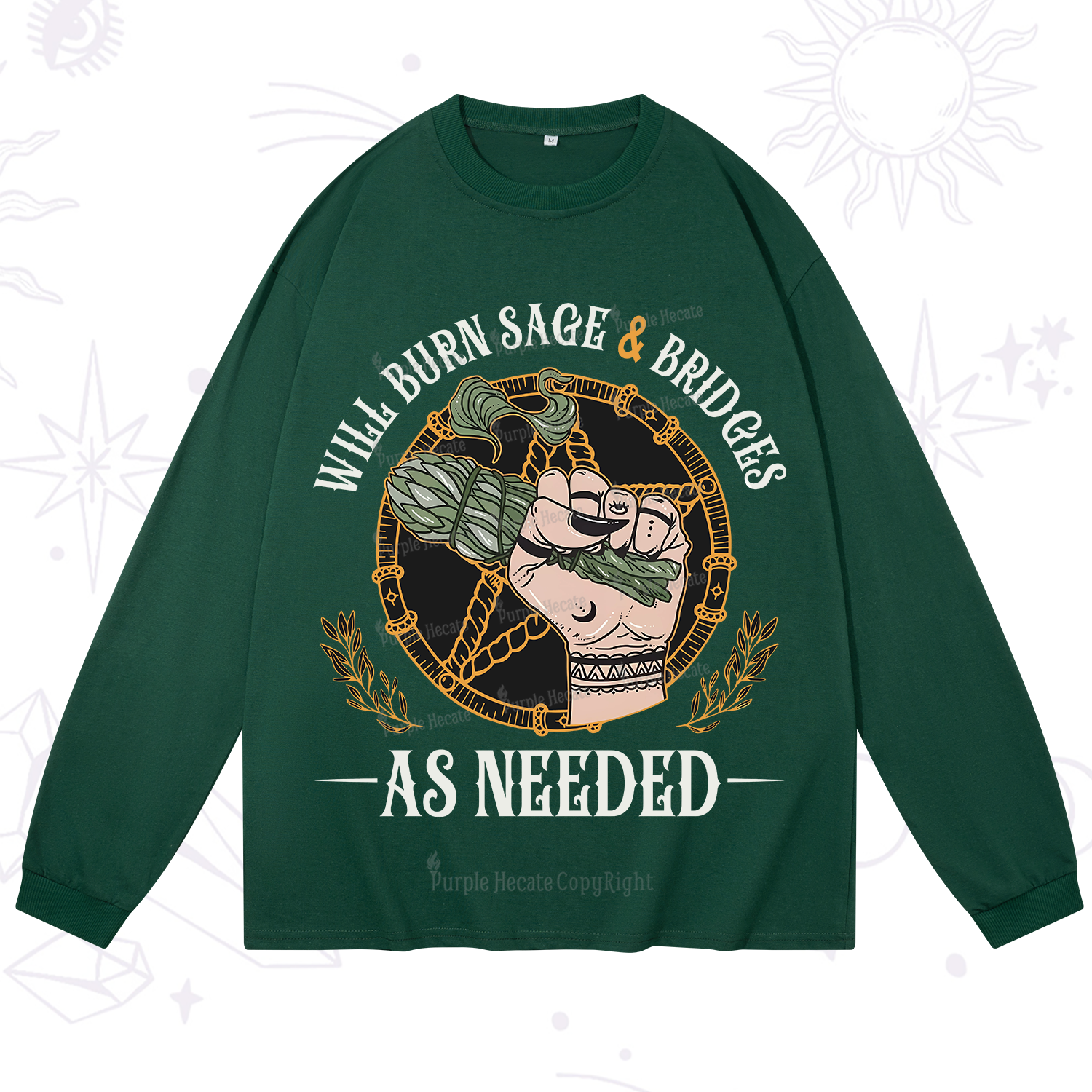 Purplehecate Will Burn Sage And Bridges Long Sleeve T-Shirt
