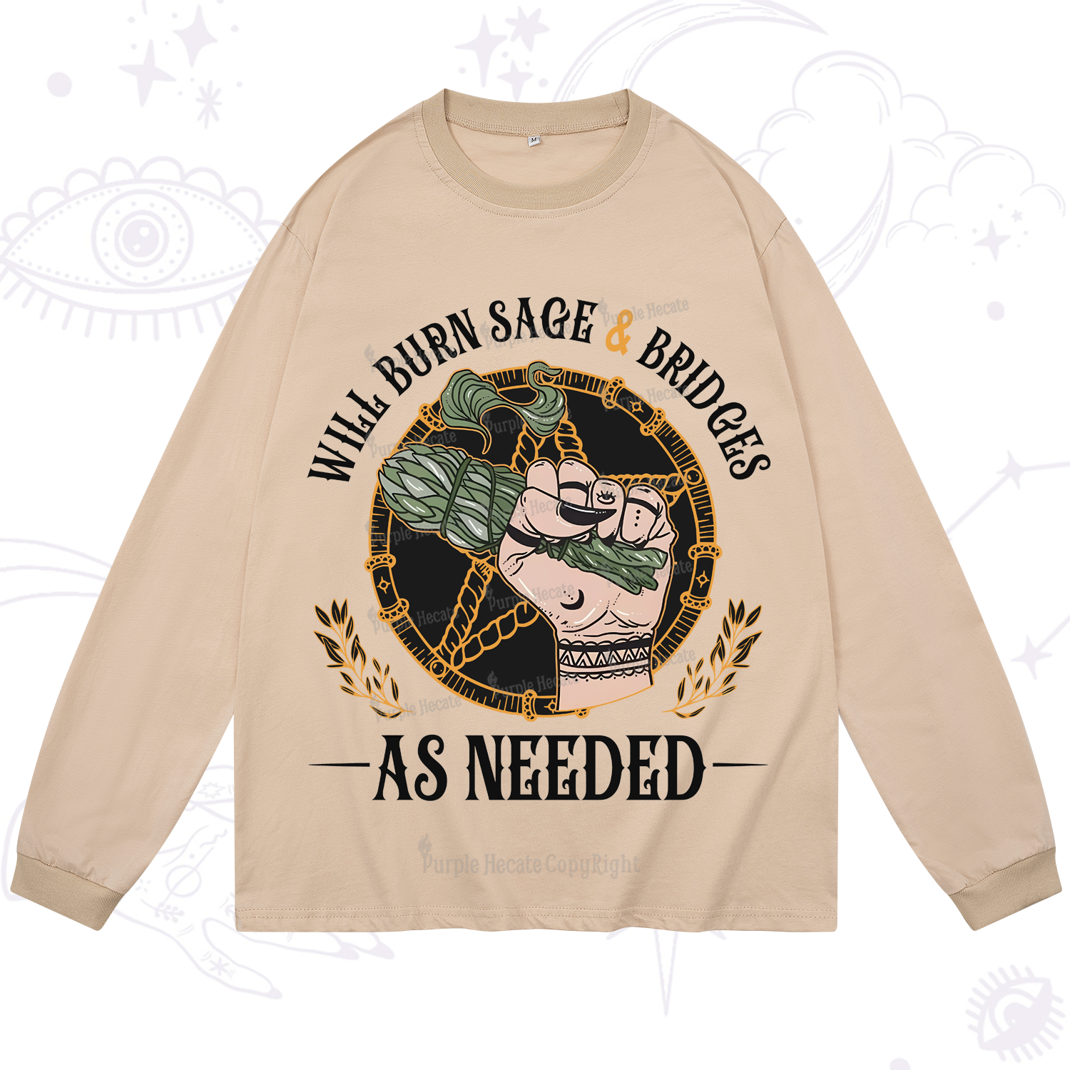 Purplehecate Will Burn Sage And Bridges Long Sleeve T-Shirt