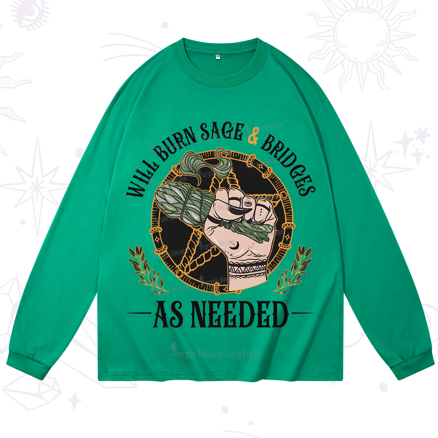 Purplehecate Will Burn Sage And Bridges Long Sleeve T-Shirt