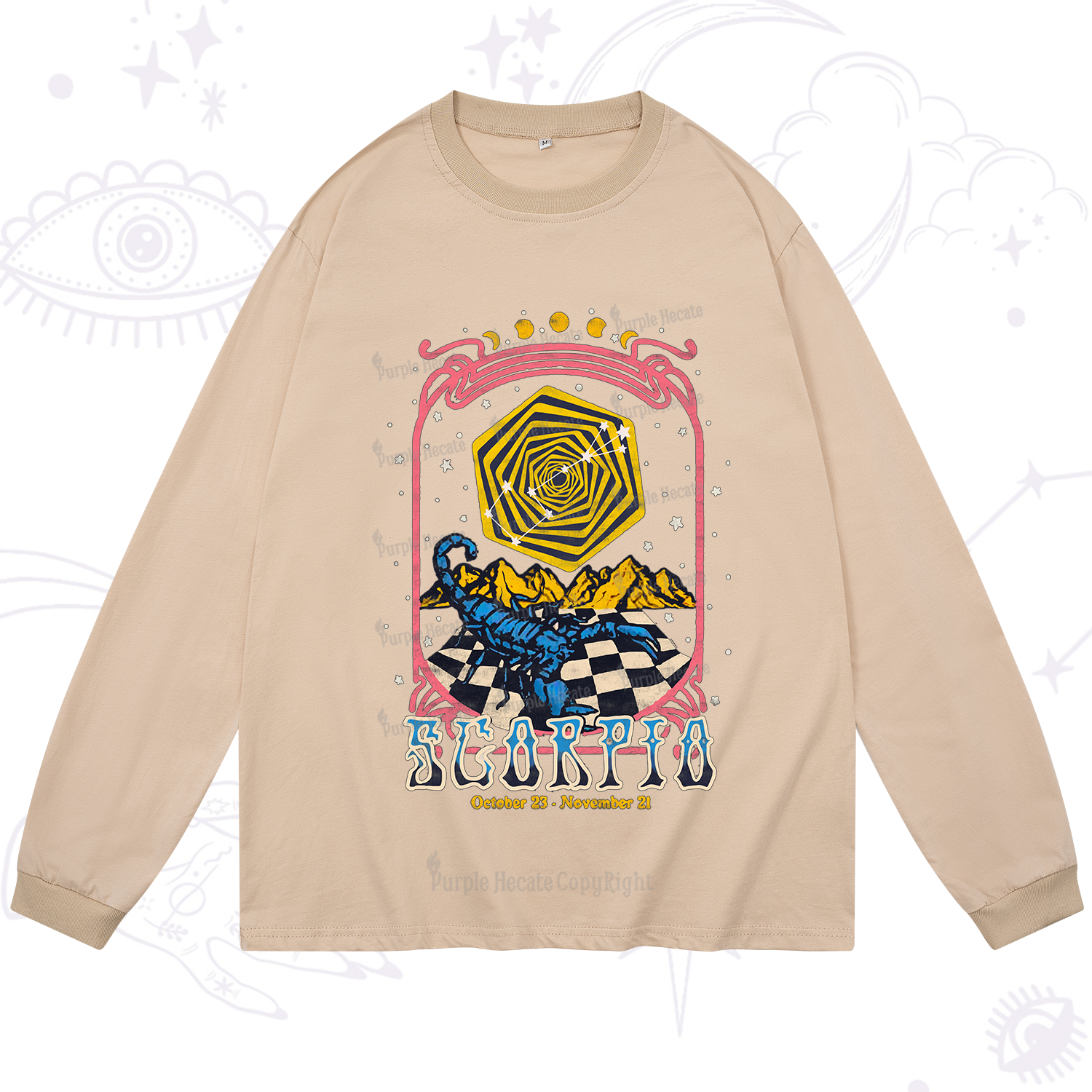 Purplehecate Scorpio Crew Zodiac Long Sleeve T-Shirt