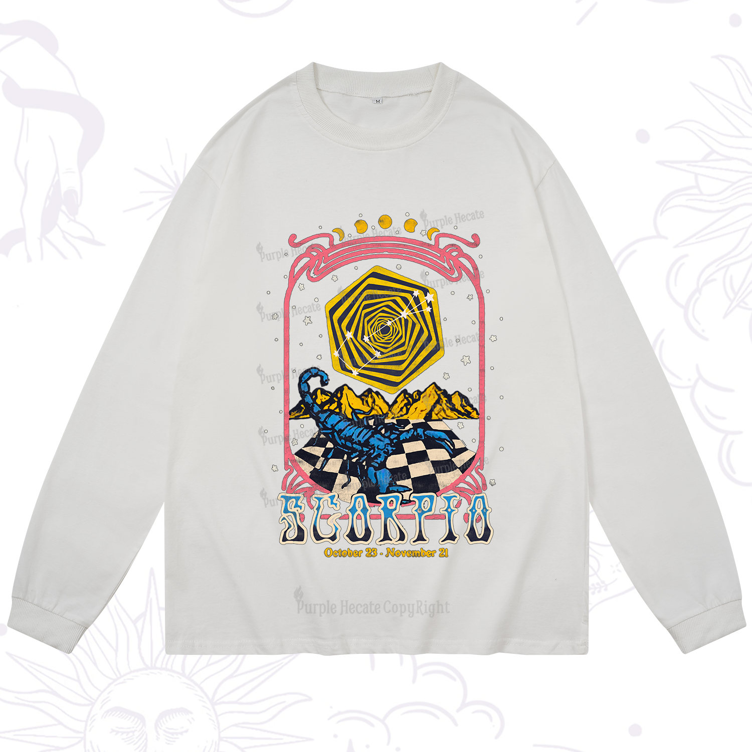 Purplehecate Scorpio Crew Zodiac Long Sleeve T-Shirt