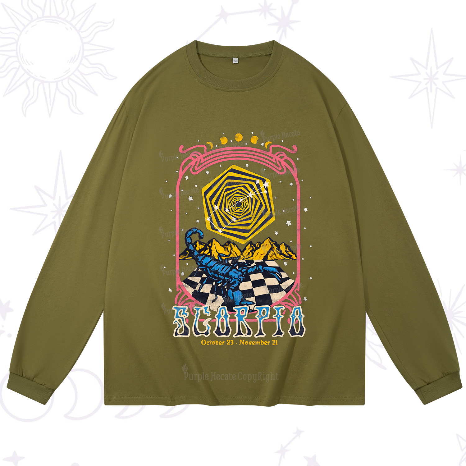 Purplehecate Scorpio Crew Zodiac Long Sleeve T-Shirt