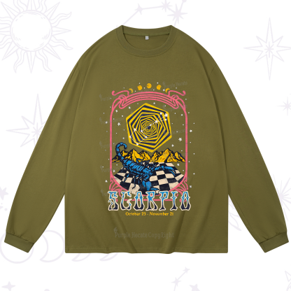 Purplehecate Scorpio Crew Zodiac Long Sleeve T-Shirt