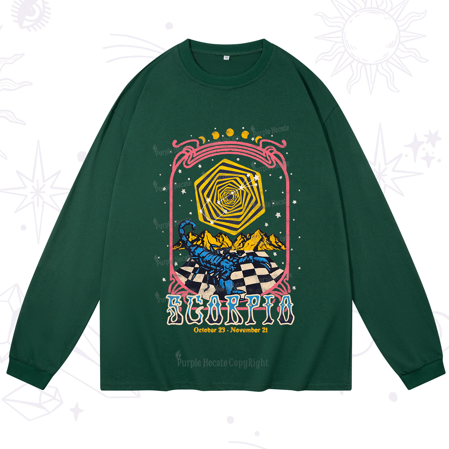 Purplehecate Scorpio Crew Zodiac Long Sleeve T-Shirt