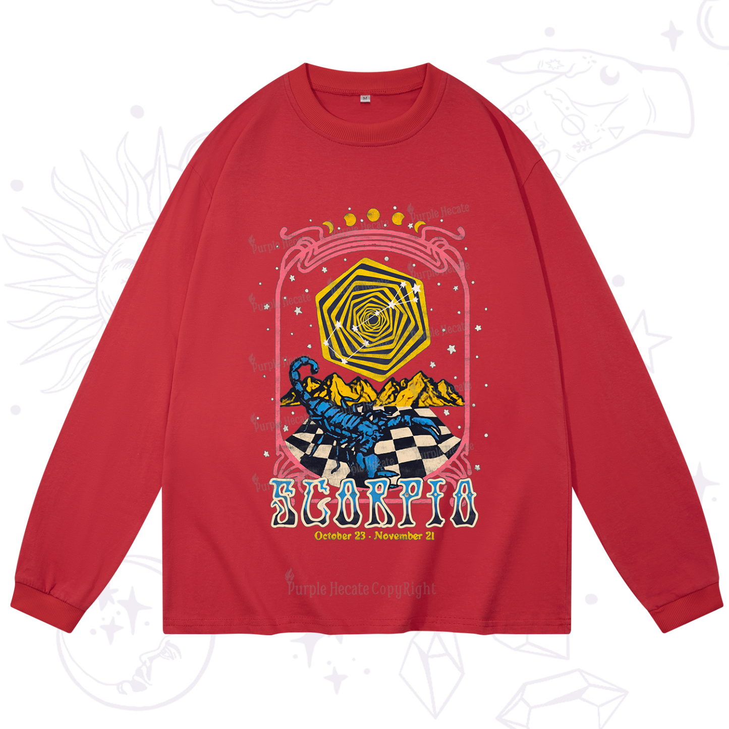 Purplehecate Scorpio Crew Zodiac Long Sleeve T-Shirt