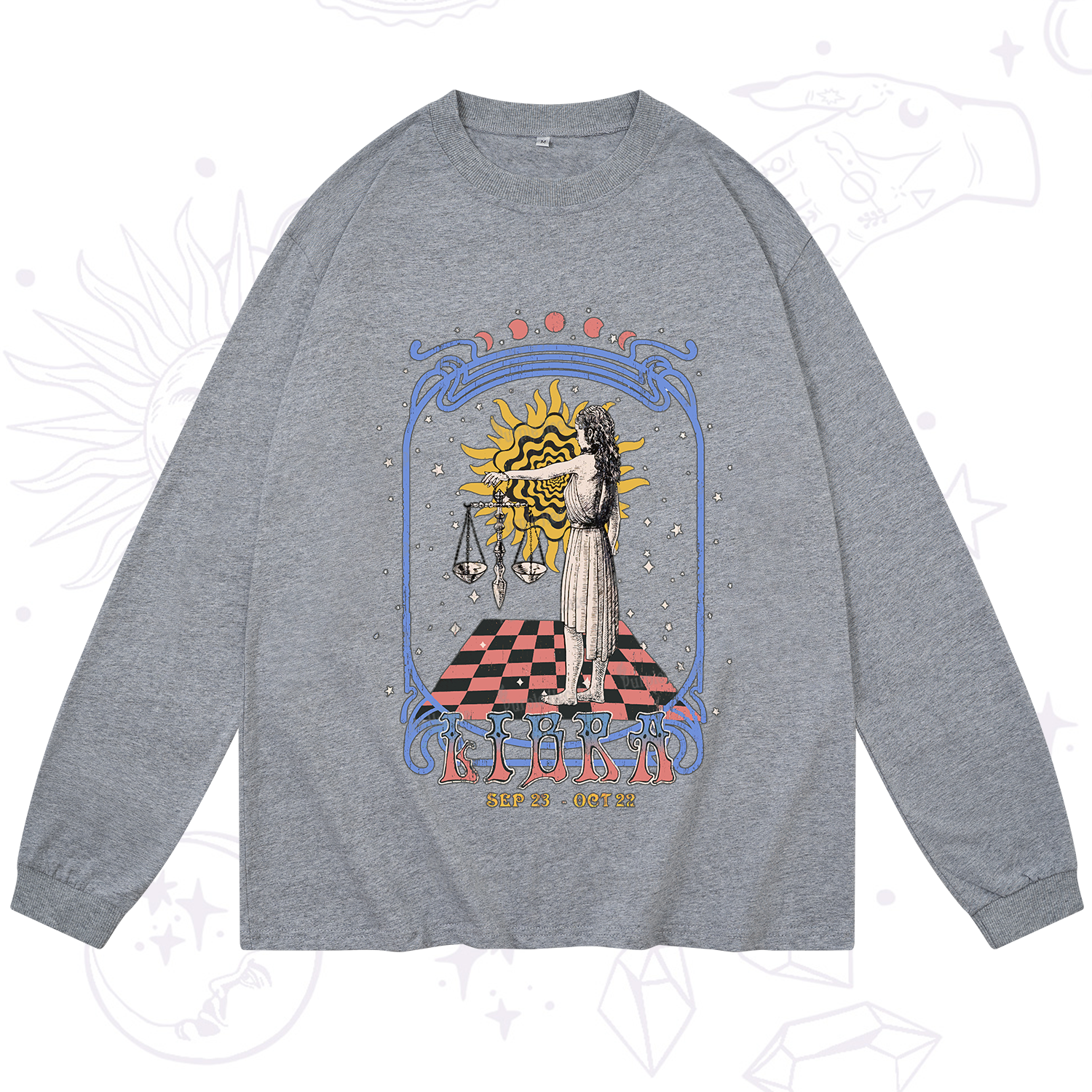 Purplehecate Libra Crew Zodiac Long Sleeve T-Shirt