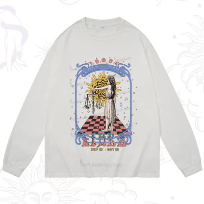 Purplehecate Libra Crew Zodiac Long Sleeve T-Shirt