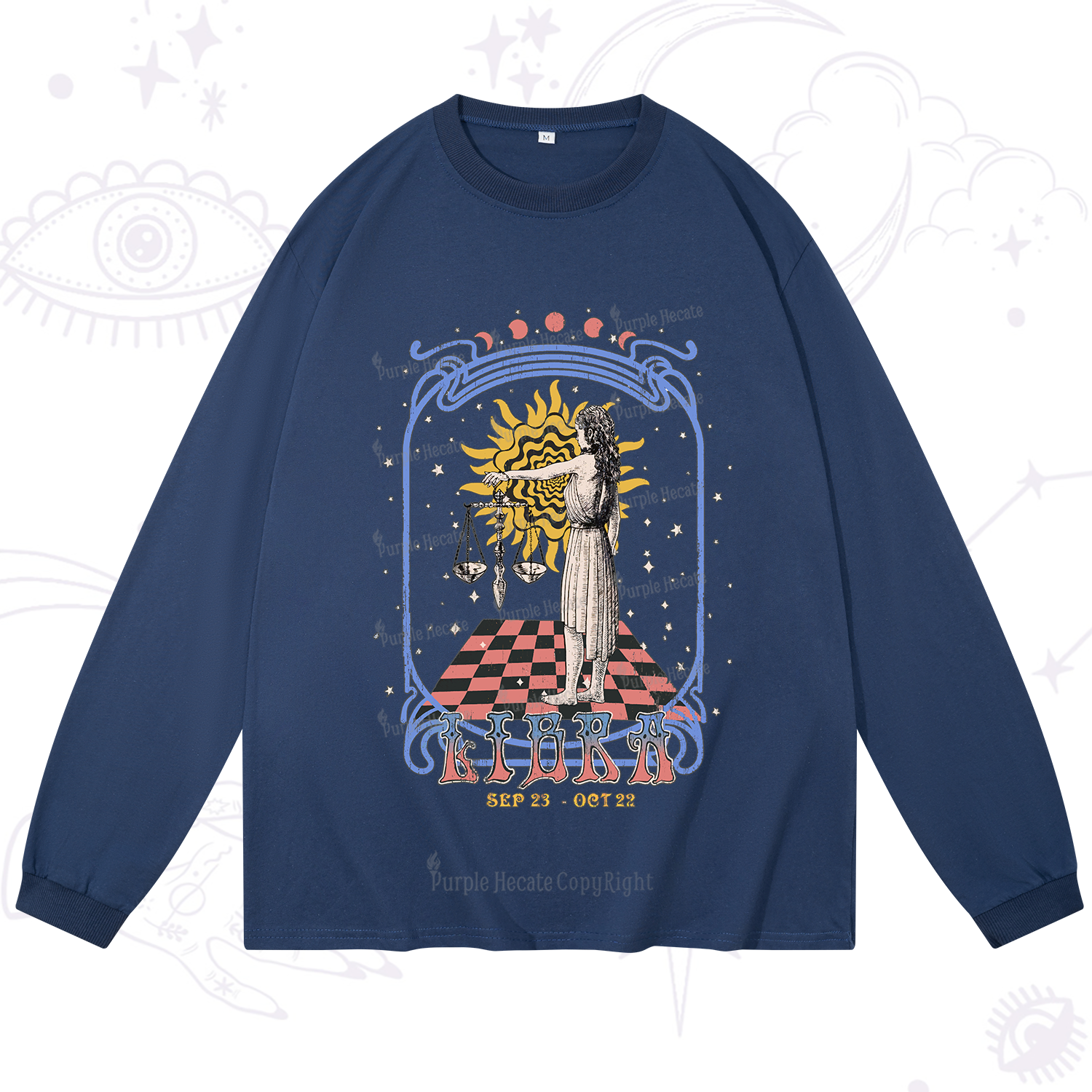 Purplehecate Libra Crew Zodiac Long Sleeve T-Shirt