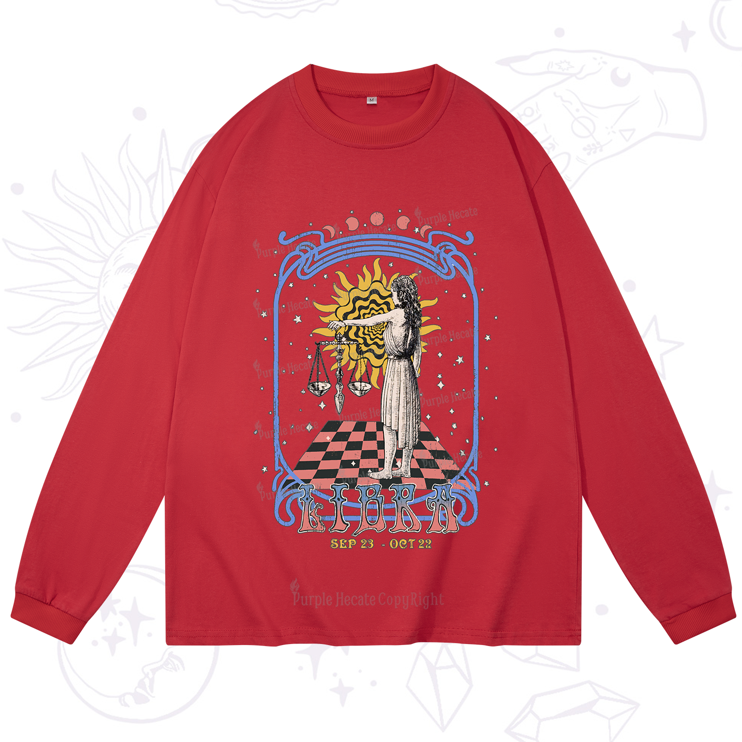 Purplehecate Libra Crew Zodiac Long Sleeve T-Shirt