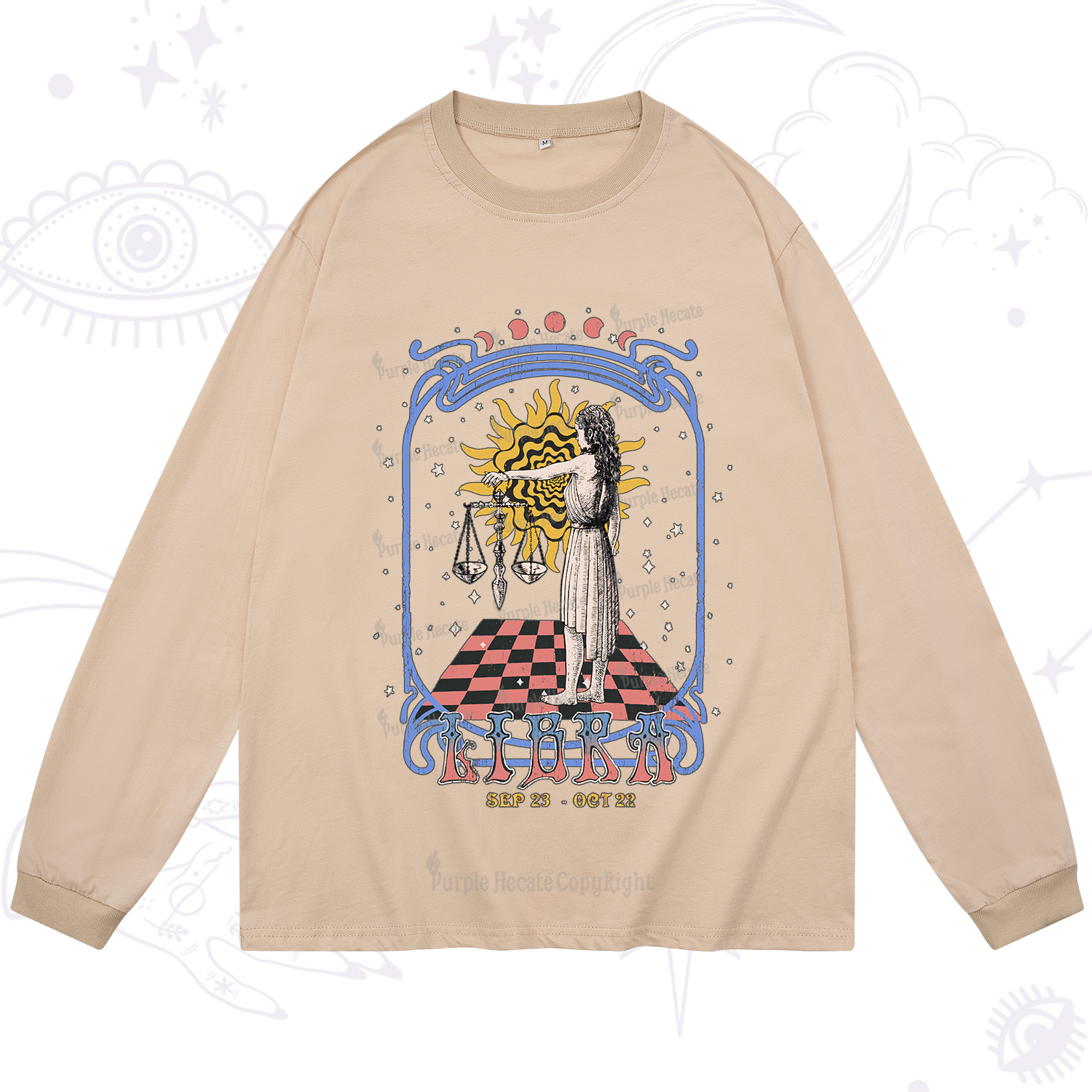 Purplehecate Libra Crew Zodiac Long Sleeve T-Shirt