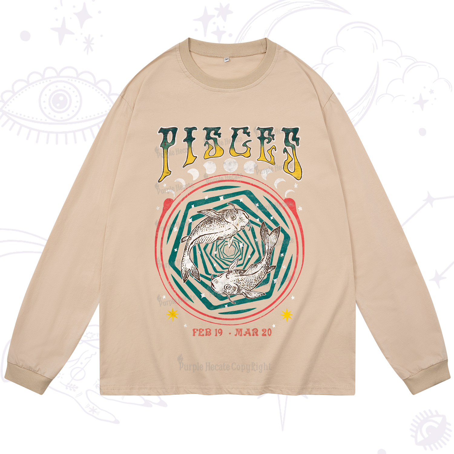 Purplehecate Pisces Crew Zodiac Long Sleeve T-Shirt