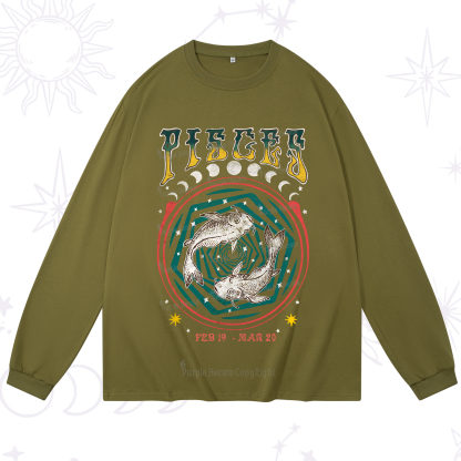 Purplehecate Pisces Crew Zodiac Long Sleeve T-Shirt