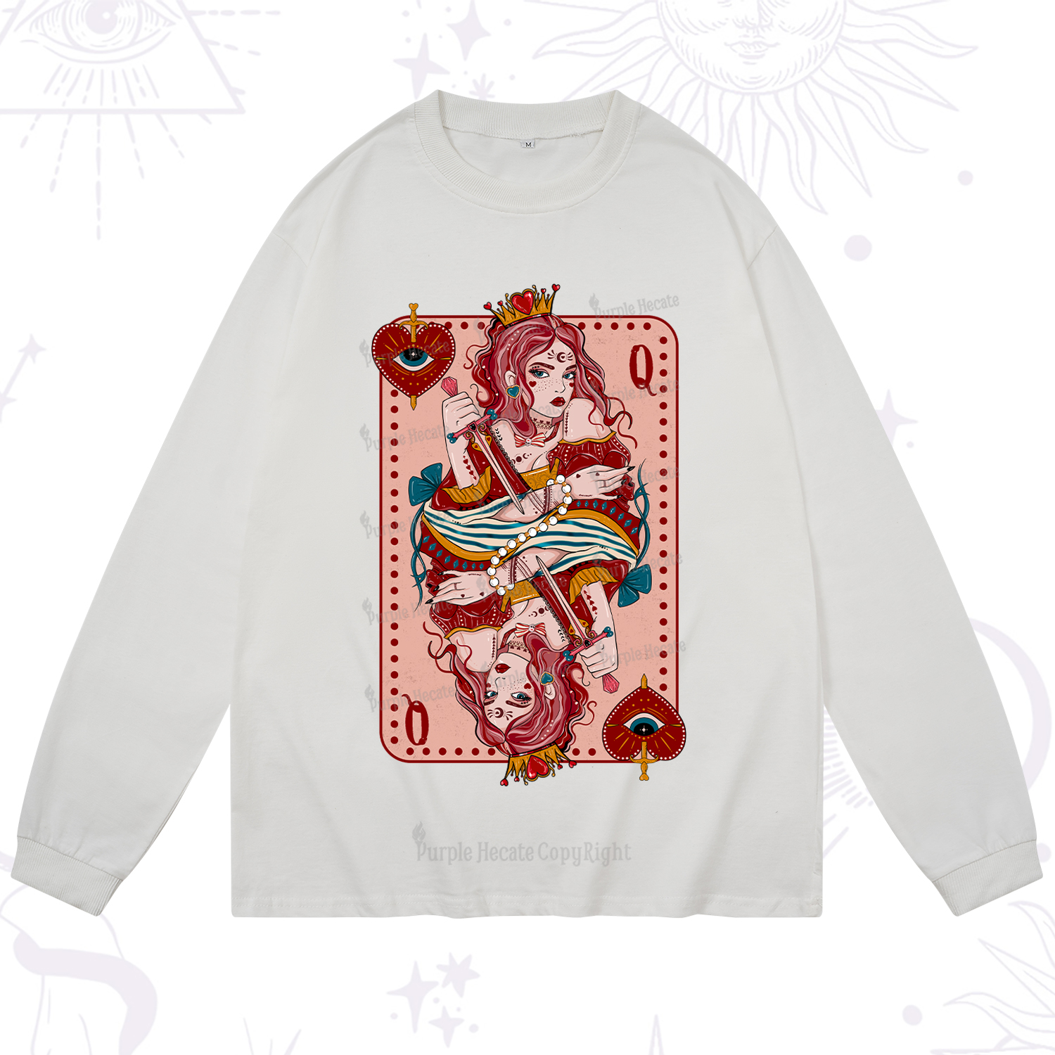 Purplehecate Queen of Hearts Long Sleeve T-Shirt