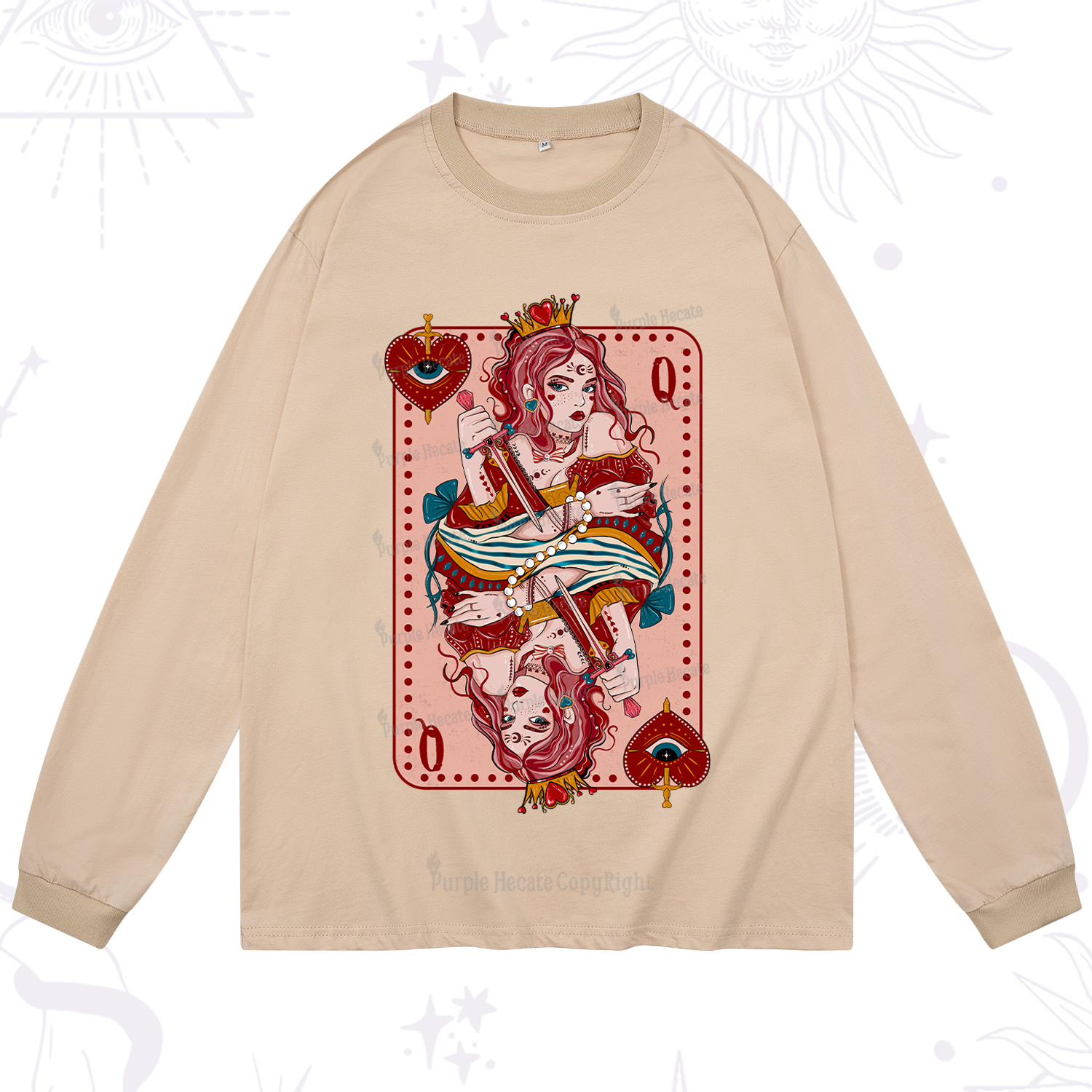 Purplehecate Queen of Hearts Long Sleeve T-Shirt