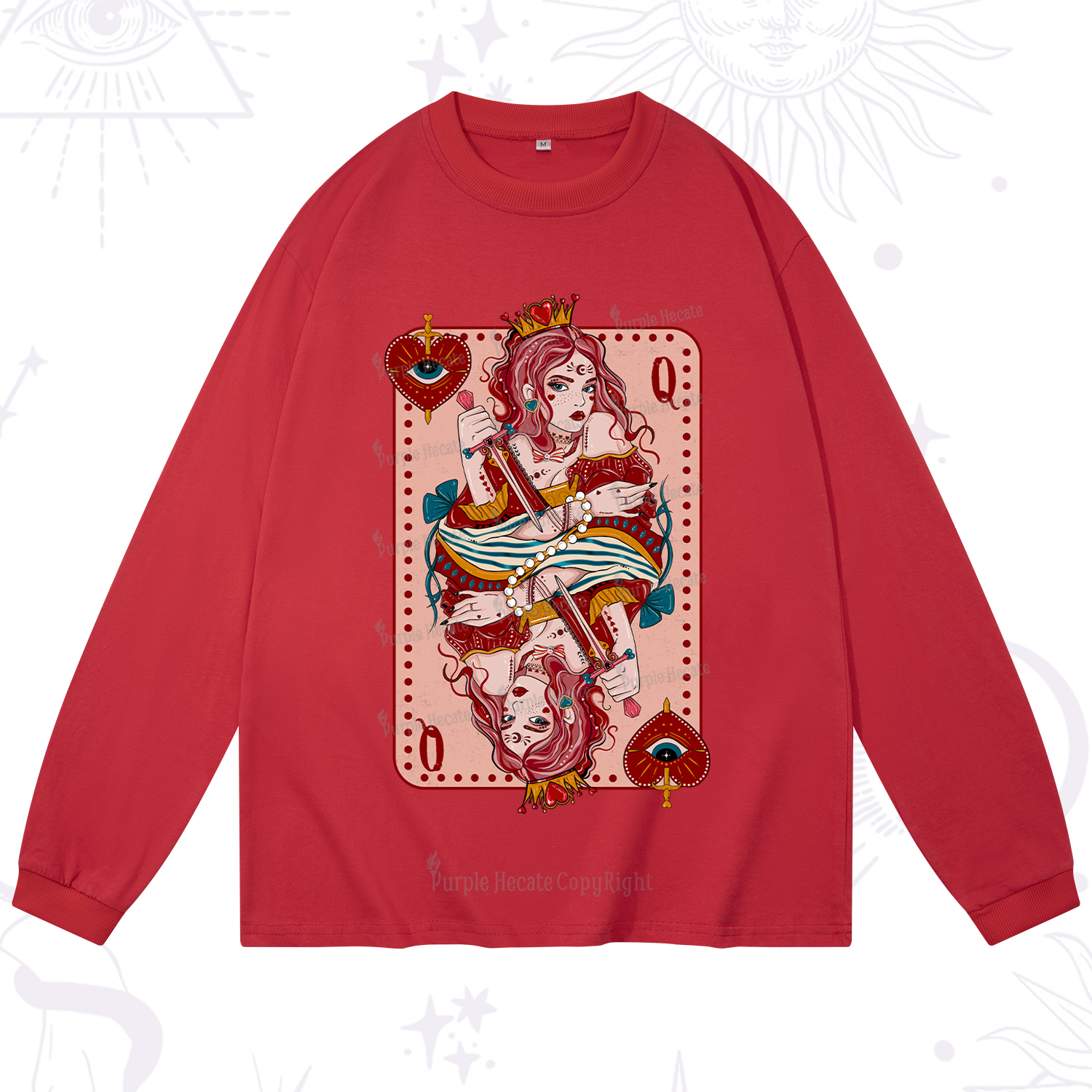 Purplehecate Queen of Hearts Long Sleeve T-Shirt