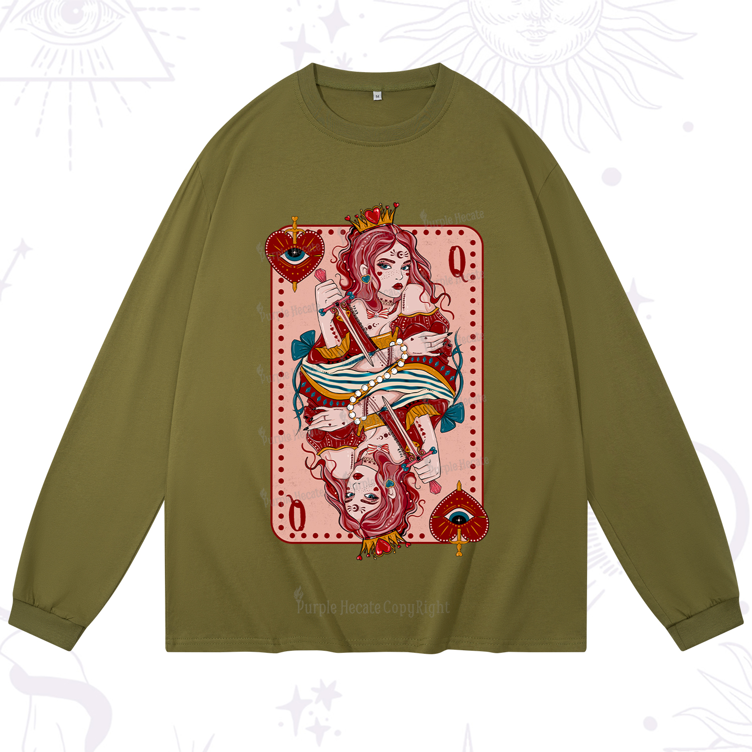 Purplehecate Queen of Hearts Long Sleeve T-Shirt