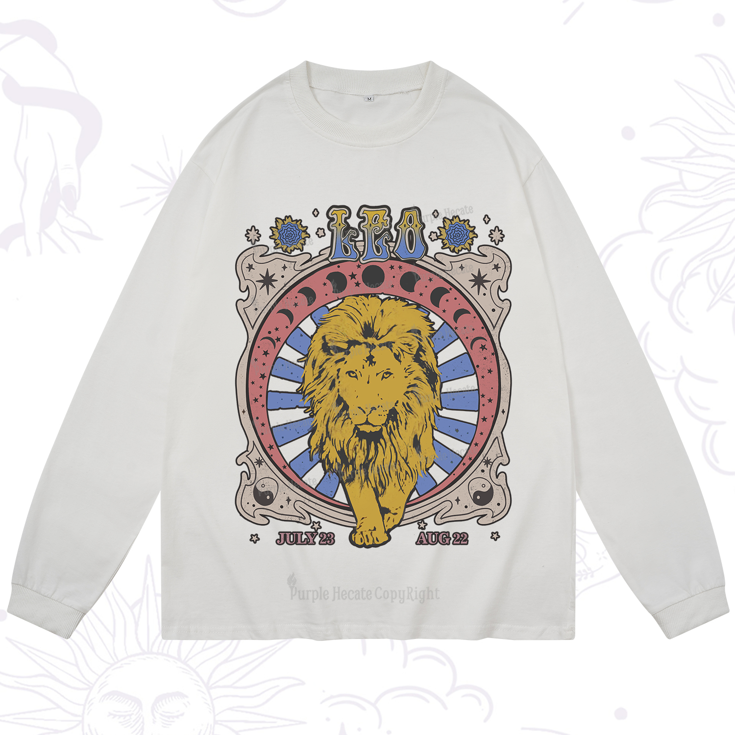 Purplehecate Leo Crew Zodiac Long Sleeve T-Shirt