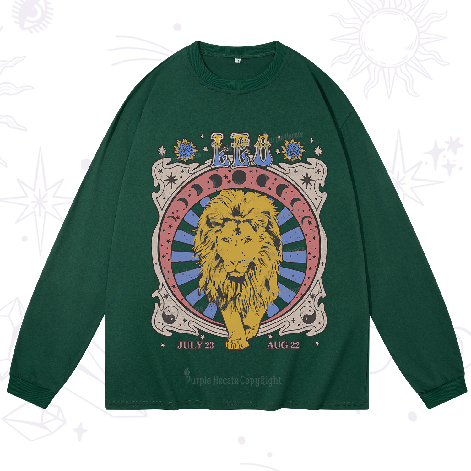 Purplehecate Leo Crew Zodiac Long Sleeve T-Shirt