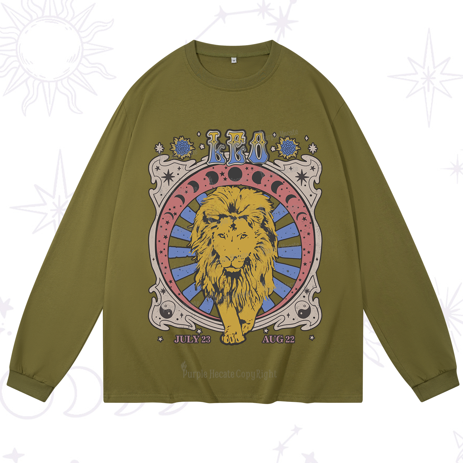 Purplehecate Leo Crew Zodiac Long Sleeve T-Shirt