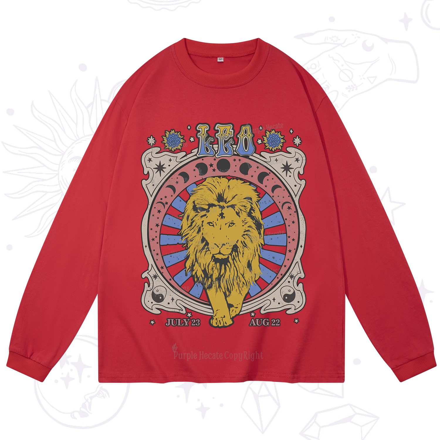 Purplehecate Leo Crew Zodiac Long Sleeve T-Shirt