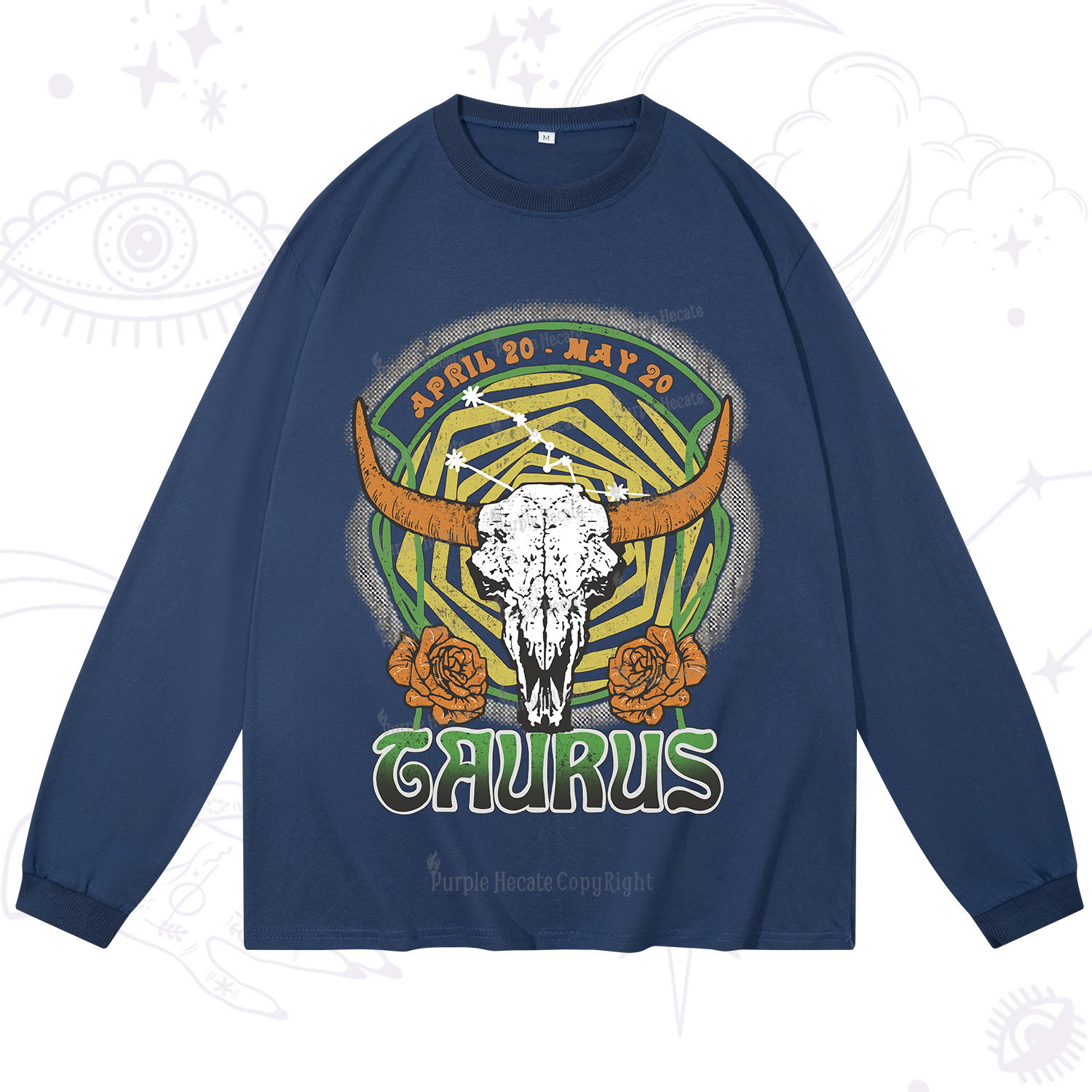 Purplehecate Taurus Crew Zodiac Long Sleeve T-Shirt