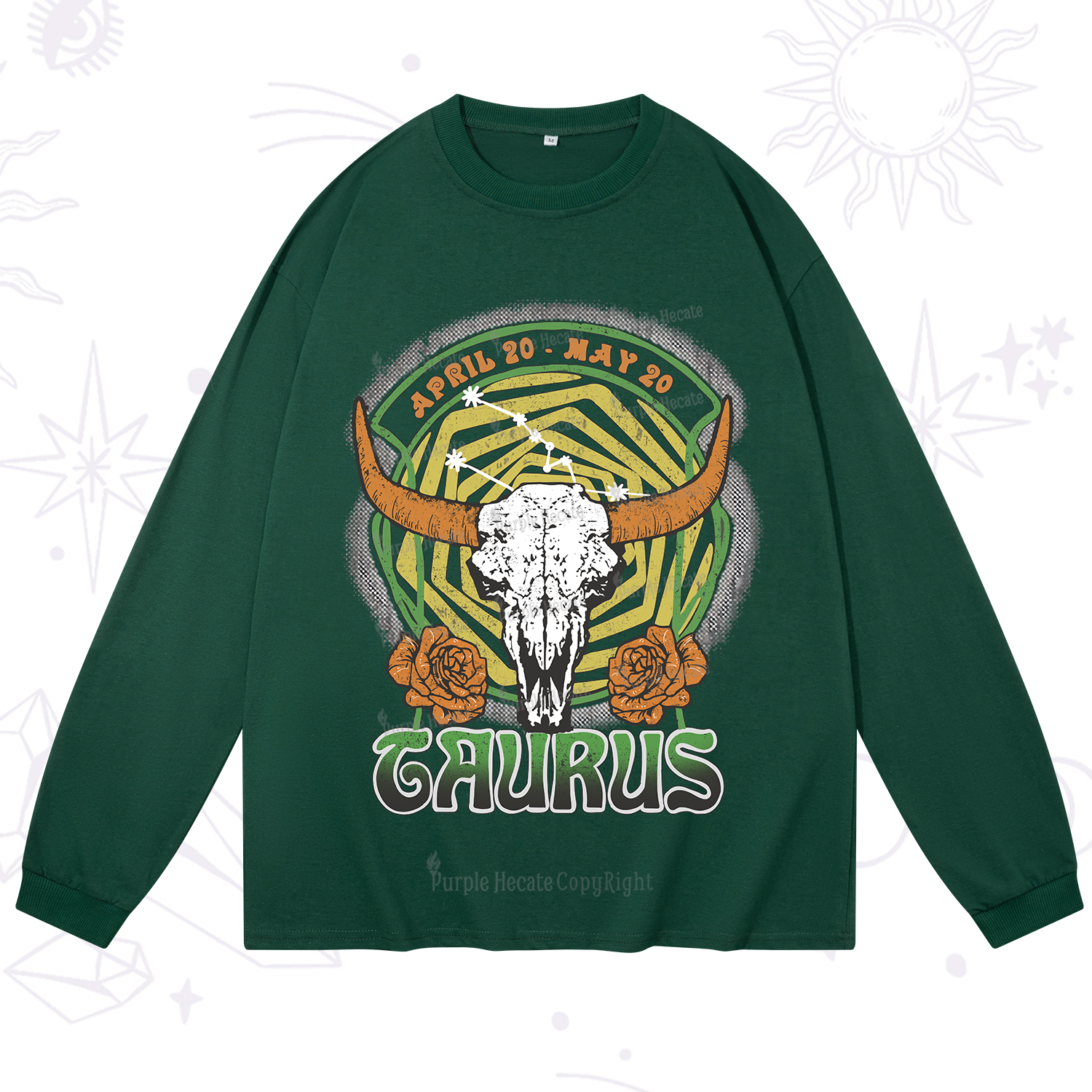 Purplehecate Taurus Crew Zodiac Long Sleeve T-Shirt