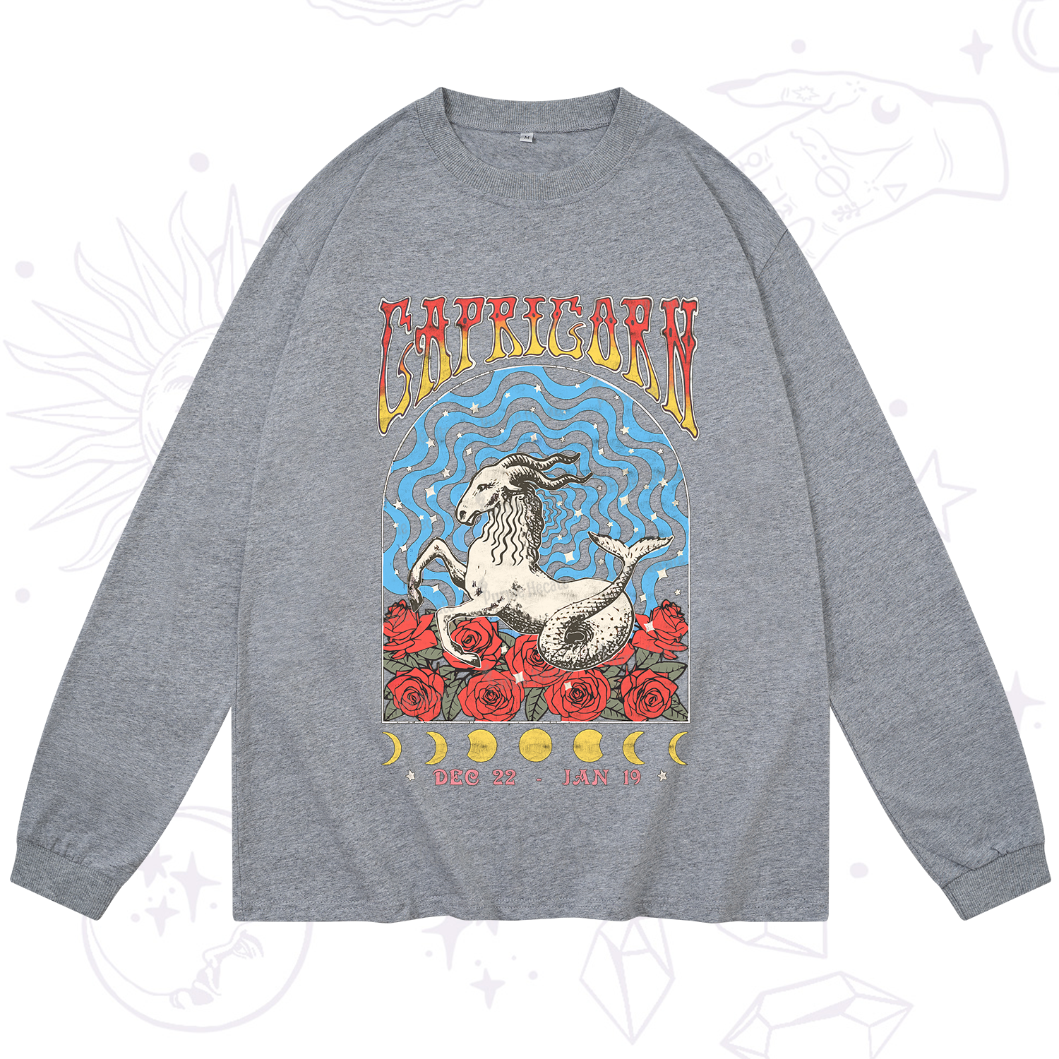 Purplehecate Capricorn Crew Zodiac Long Sleeve T-Shirt