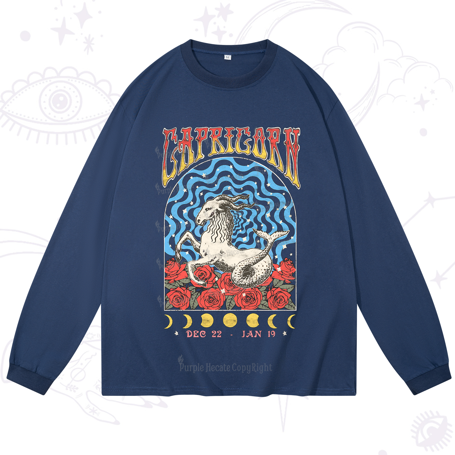 Purplehecate Capricorn Crew Zodiac Long Sleeve T-Shirt