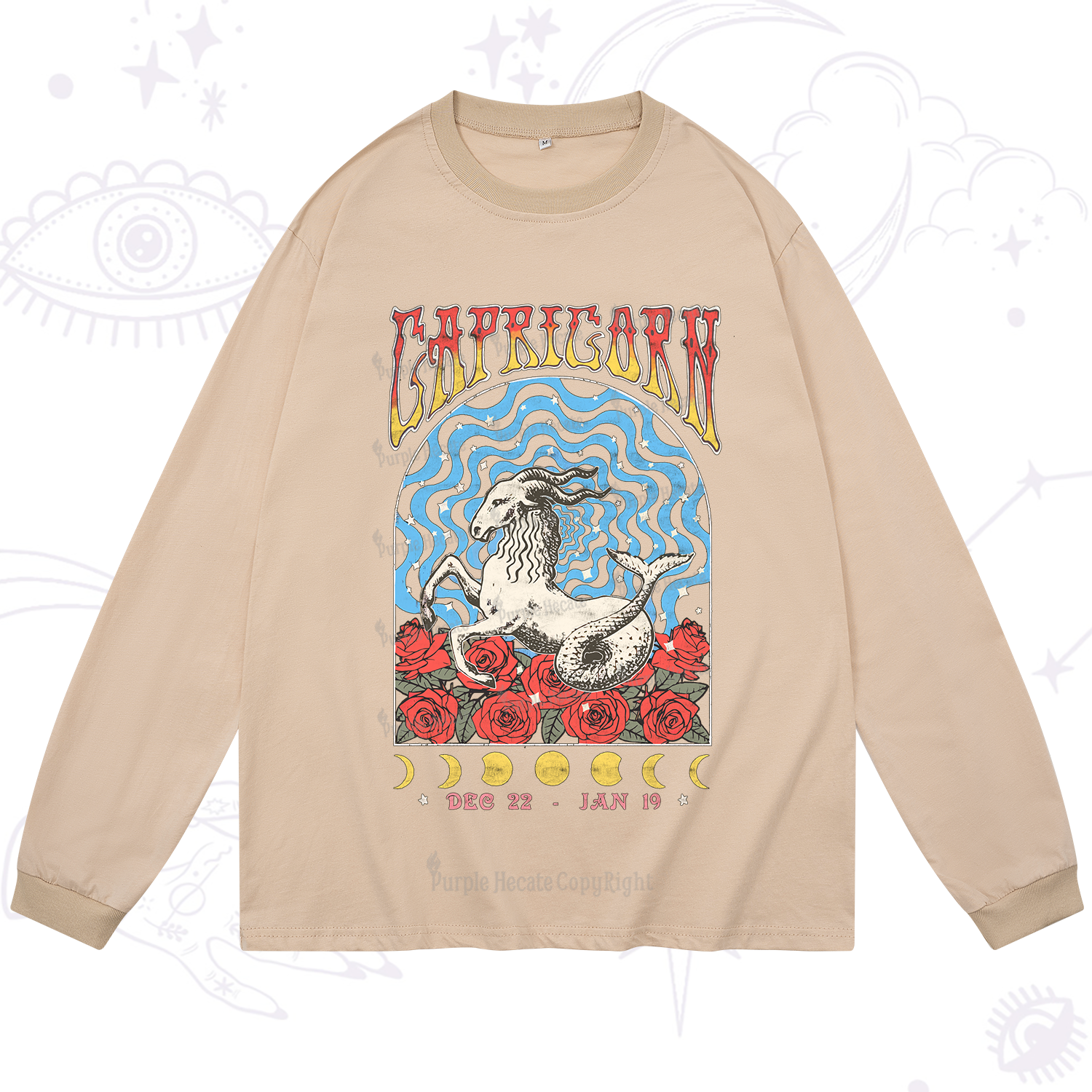 Purplehecate Capricorn Crew Zodiac Long Sleeve T-Shirt