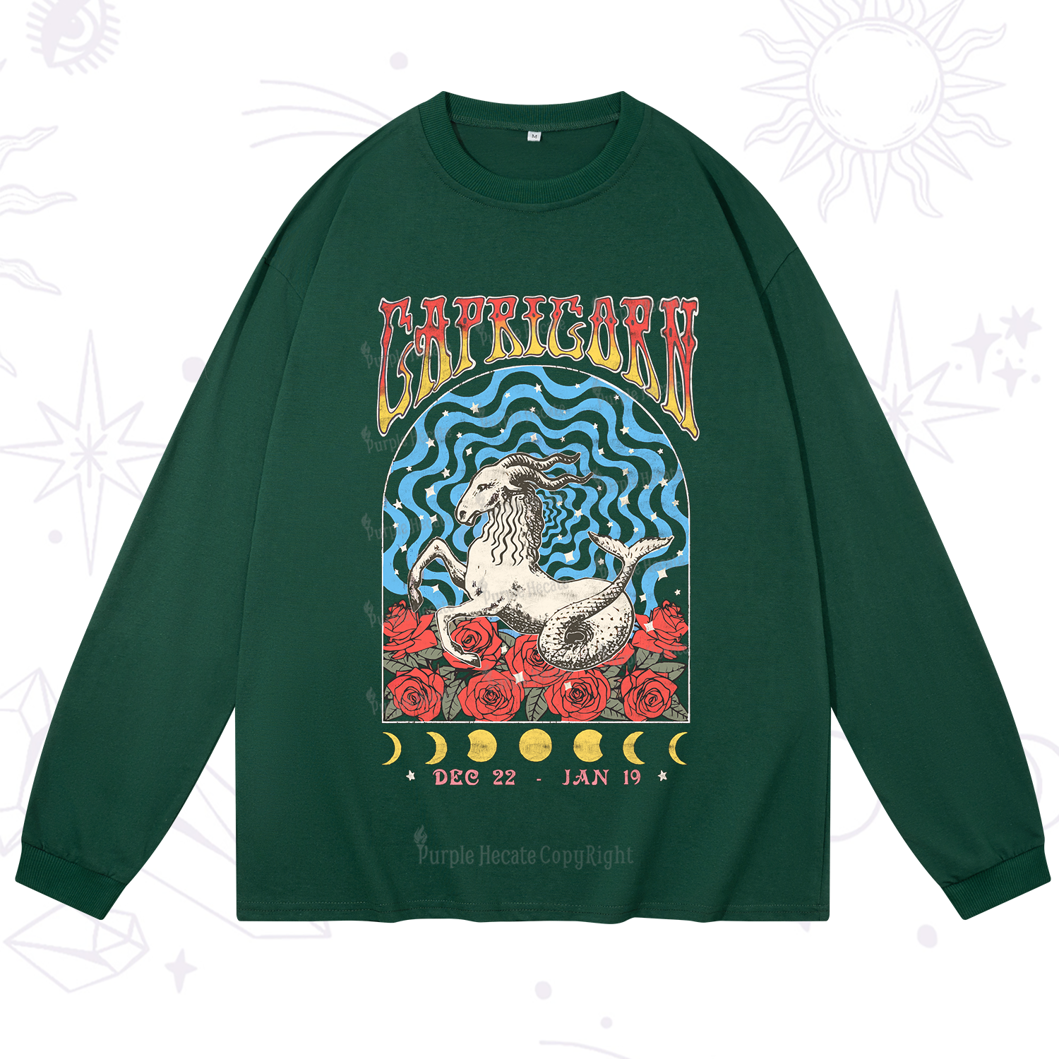 Purplehecate Capricorn Crew Zodiac Long Sleeve T-Shirt