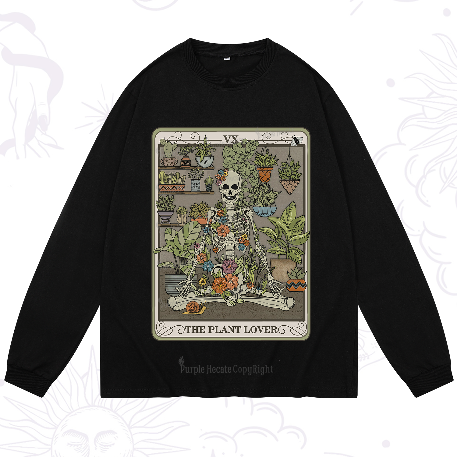 Purplehecate The Plant Lover Tarot Long Sleeve T-Shirt